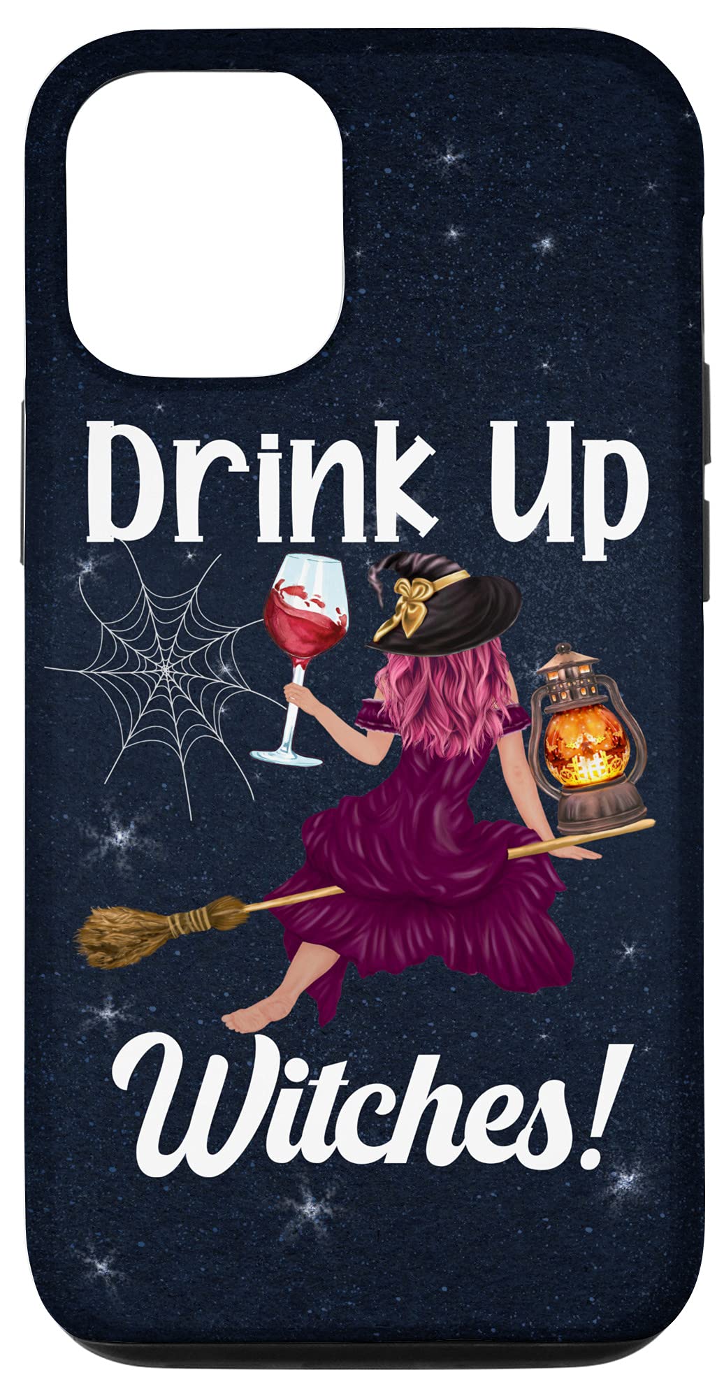 Funny Witch with Big Wine Glass Halloween Phone Case for iPhone 12/12 Pro - Perfect for Halloween Parties, Costume Events & Spooky Celebrations