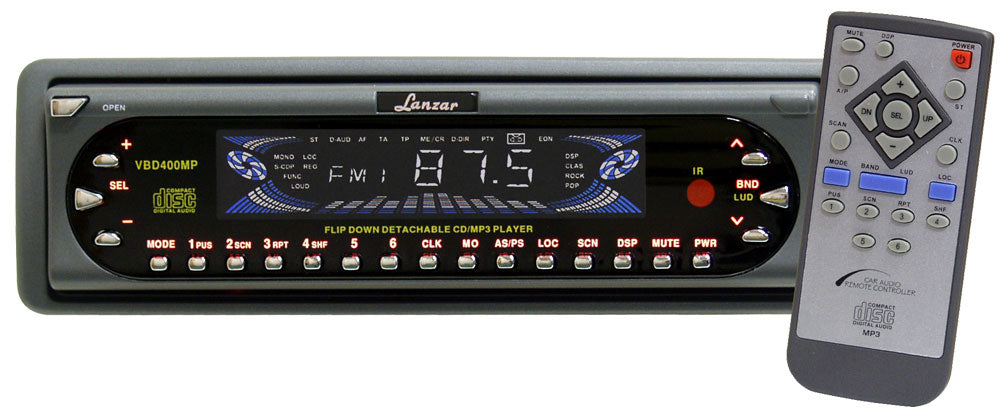 Lanzar Flipdown CD/MP3 Player with Remote Control - Car Audio System for Truck, SUV & Vehicle Entertainment | Perfect for Road Trips & Commuting