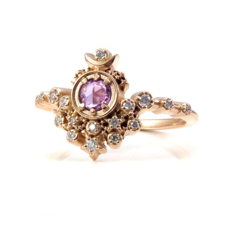 Moon Witch Engagement Ring Setting - Customize Your Own Unique Wedding Ring for Gothic & Fantasy Lovers | Perfect for Alternative Weddings, Handfasting Ceremonies & Witchy Proposals