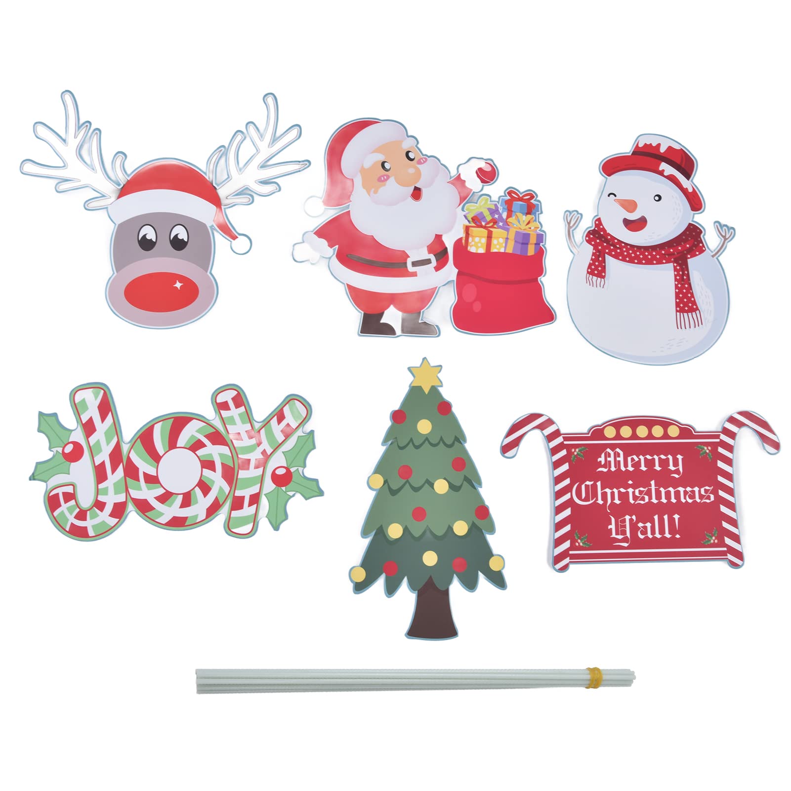 6PCS Christmas Yard Signs Stakes - Santa Claus, Snowman, Christmas Tree Outdoor Decorations for Holiday Lawn & Garden Decor | Perfect for Front Yard, Porch, and Seasonal Festive Display