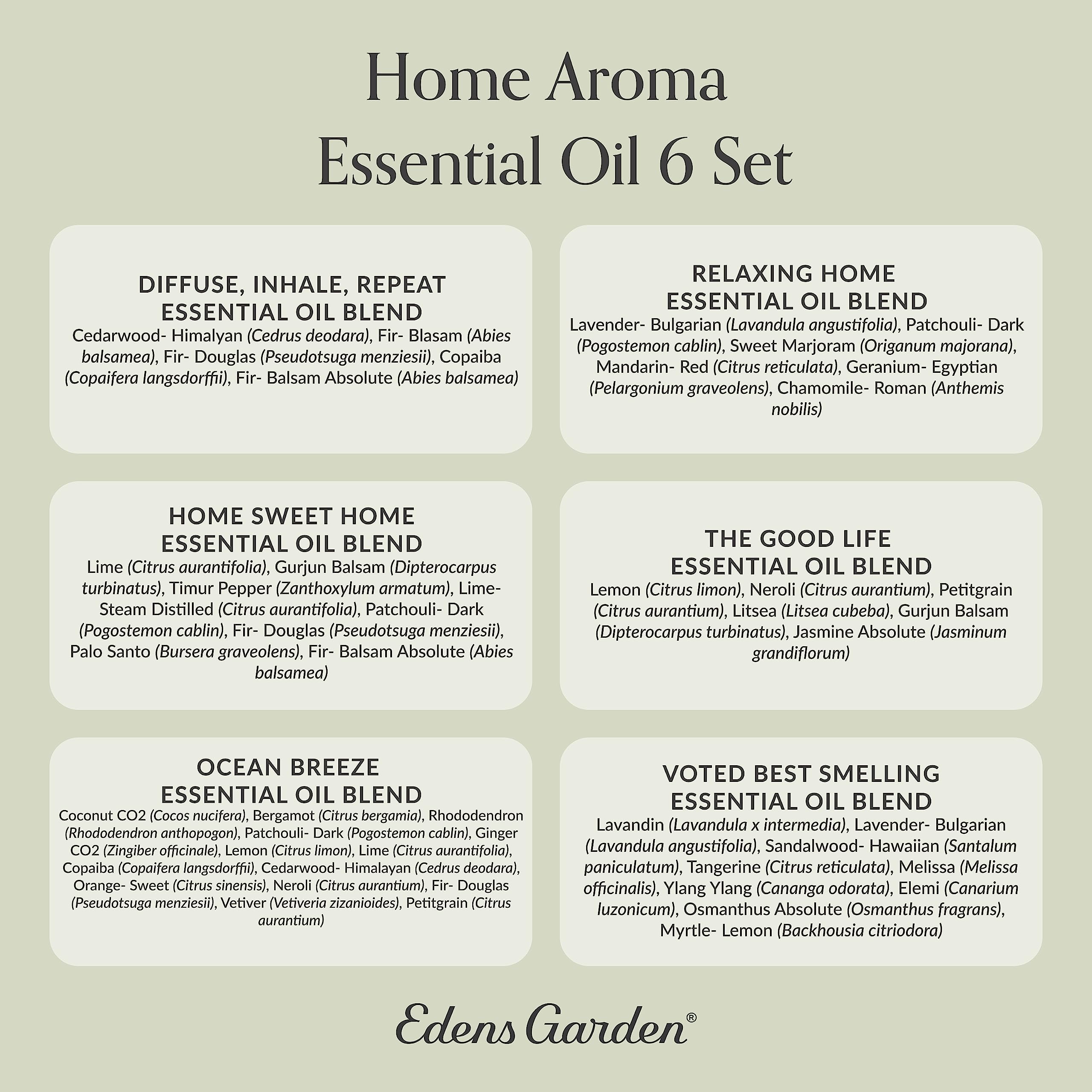 Edens Garden 100% Pure Therapeutic Grade Essential Oils Set - 6 Pack Aromatherapy Oils for Diffusers, Candle Making & Home Relaxation (10ml Each) | Natural Fragrance Oil Free Scents for Stress Relief, Yoga & Spa