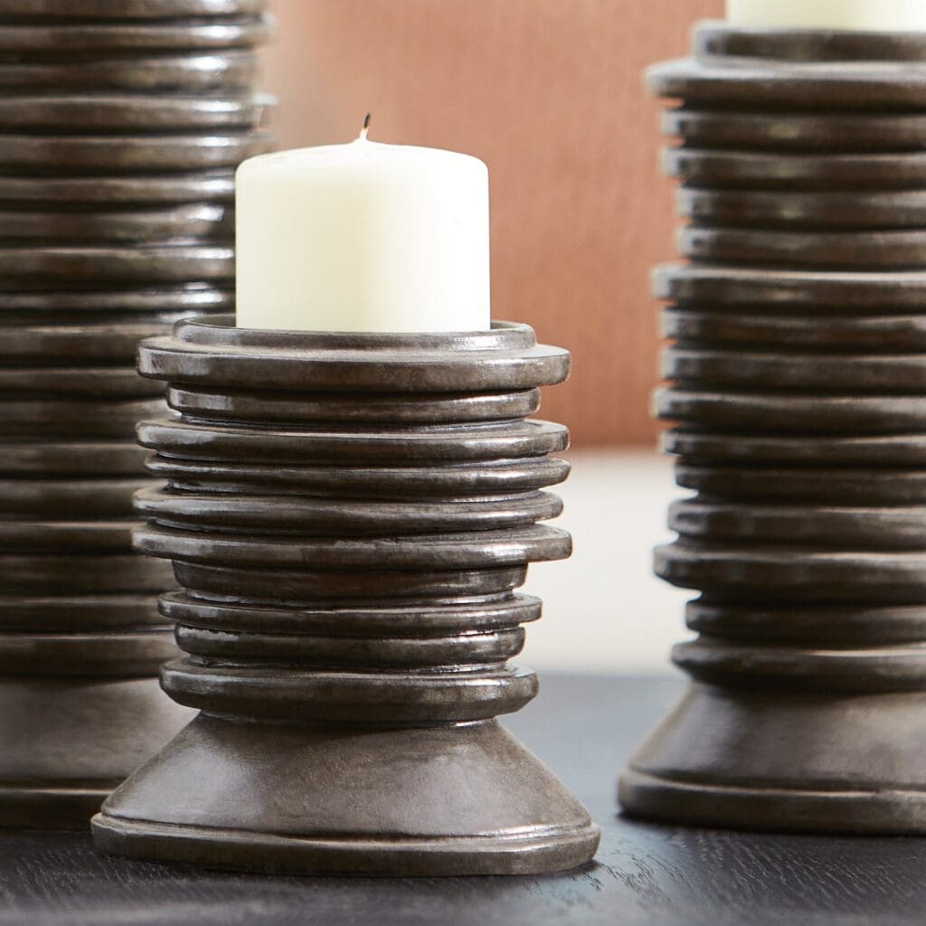Cyan Design 11020 Provo Small Black Candle Holder - Elegant Home Decor for Dining Table, Wedding Centerpiece & Romantic Ambiance