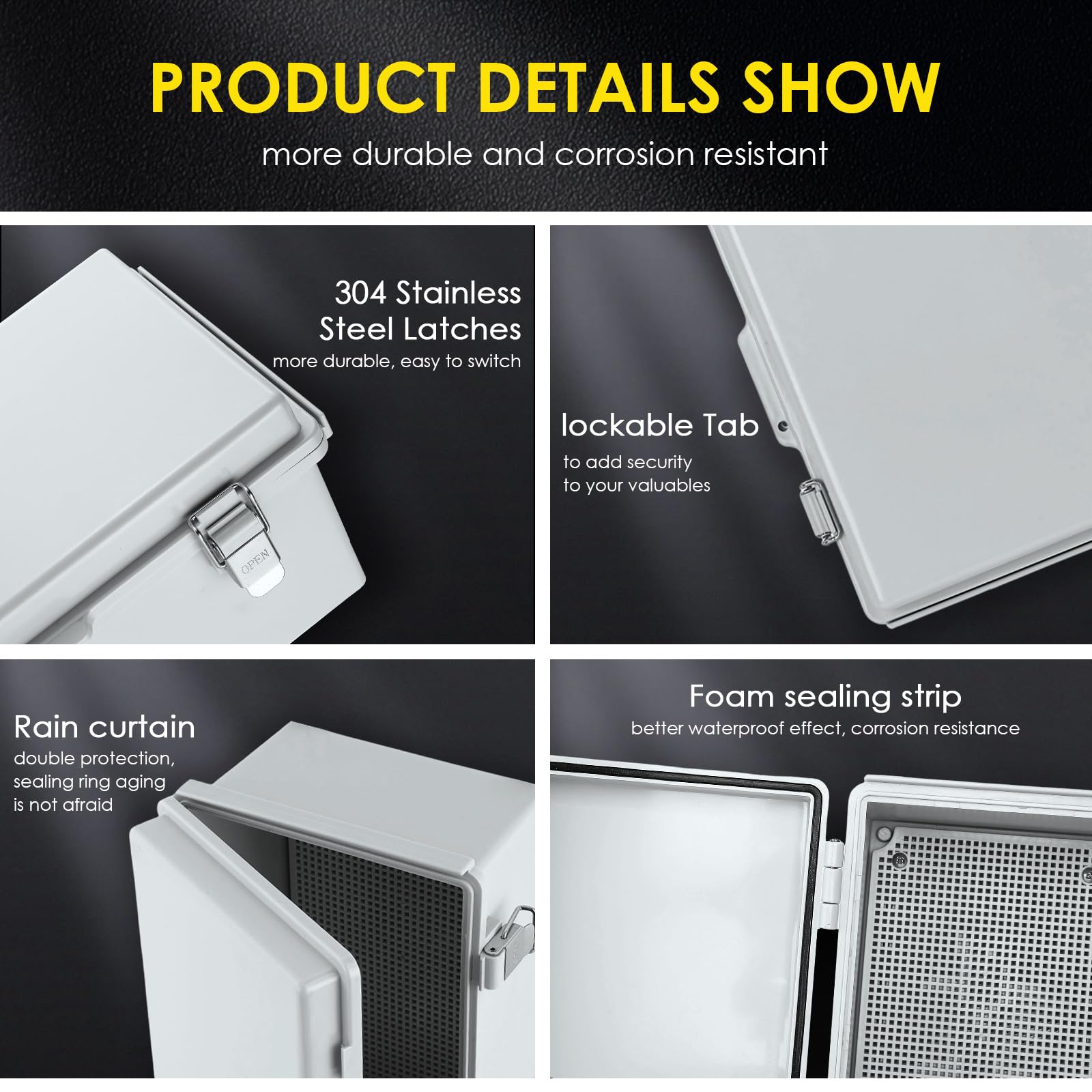 IP67 Waterproof Electrical Junction Box with DIN Rail for Outdoor DIY Projects
