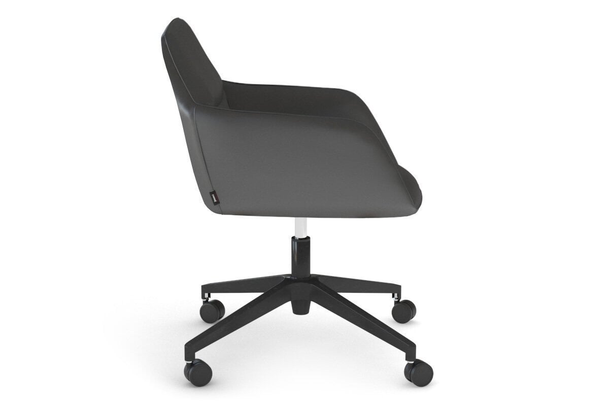 McDuck Modern Arm Chair with Swivel Base - Black Ergonomic Office Chair for Home & Workspace - Perfect for Reading, Gaming, and Relaxing