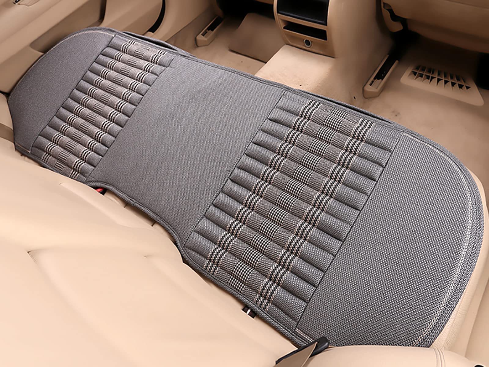 Premium Car Seat Cushion with Bamboo Charcoal - Universal Fit for Trucks, Vans, SUVs & Cars - Breathable Comfort Seat Cover with Storage Pouch (Gray) - Perfect for Long Drives, Road Trips & Daily Commutes