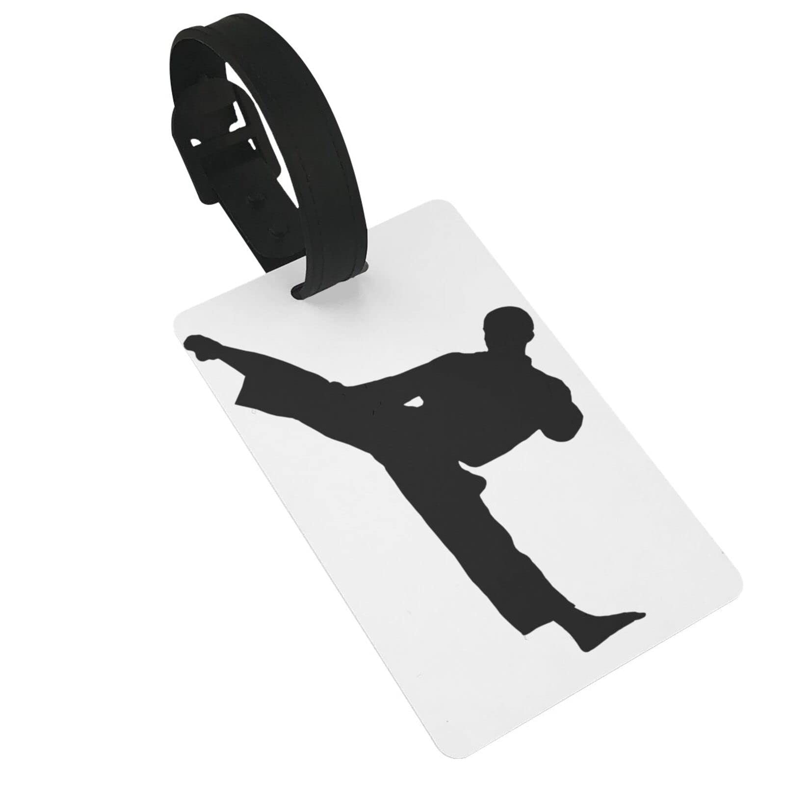 Taekwondo Martial Arts Print Luggage Tag - Durable Business Card Size ID Tag with Personal Info Space - Perfect for Travel, Gym Bags & Sports Equipment Identification
