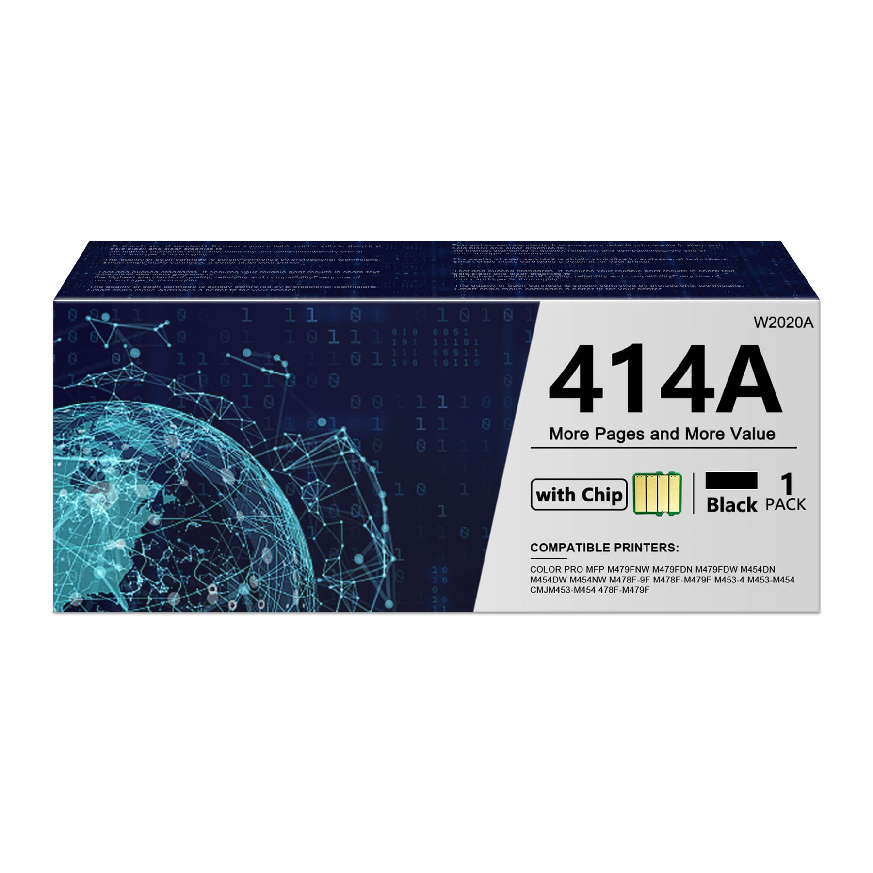 ZEOSEROE 1 Pack Black 414A W2020A 414X High Yield Toner Cartridge - Compatible Replacement for HP Color Pro MFP M479fnw M479fdn M454nw M478f-9f M478f-M479f M453-4 M453-M454 478f-M479f Printers - Ideal for Office, Home & Small Business Printing Needs