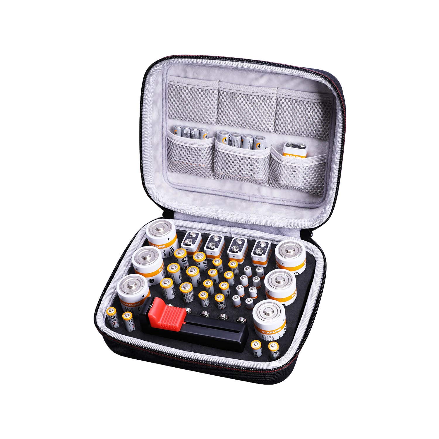 Battery Organizer Storage Case - Small Battery Holder for AA AAA C D 9V Batteries (Holds 50+) - Perfect for Home, Office & Travel Organization (Batteries & Tester Not Included)