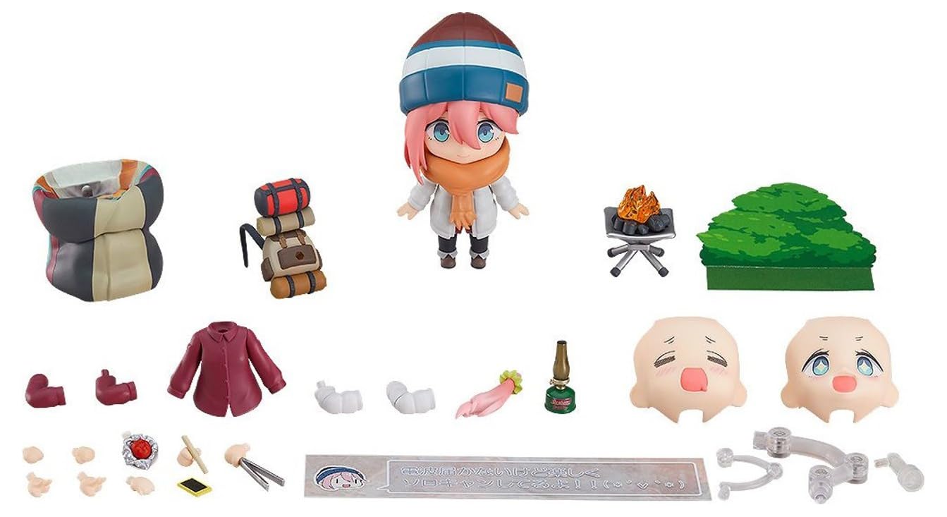 Max Factory Nendoroid Nadeshiko Kagamihara: Solo Camp Ver. DX Edition - Cute Anime Collectible Figure for Camping Enthusiasts - Perfect for Display, Gifts, and Anime Lovers