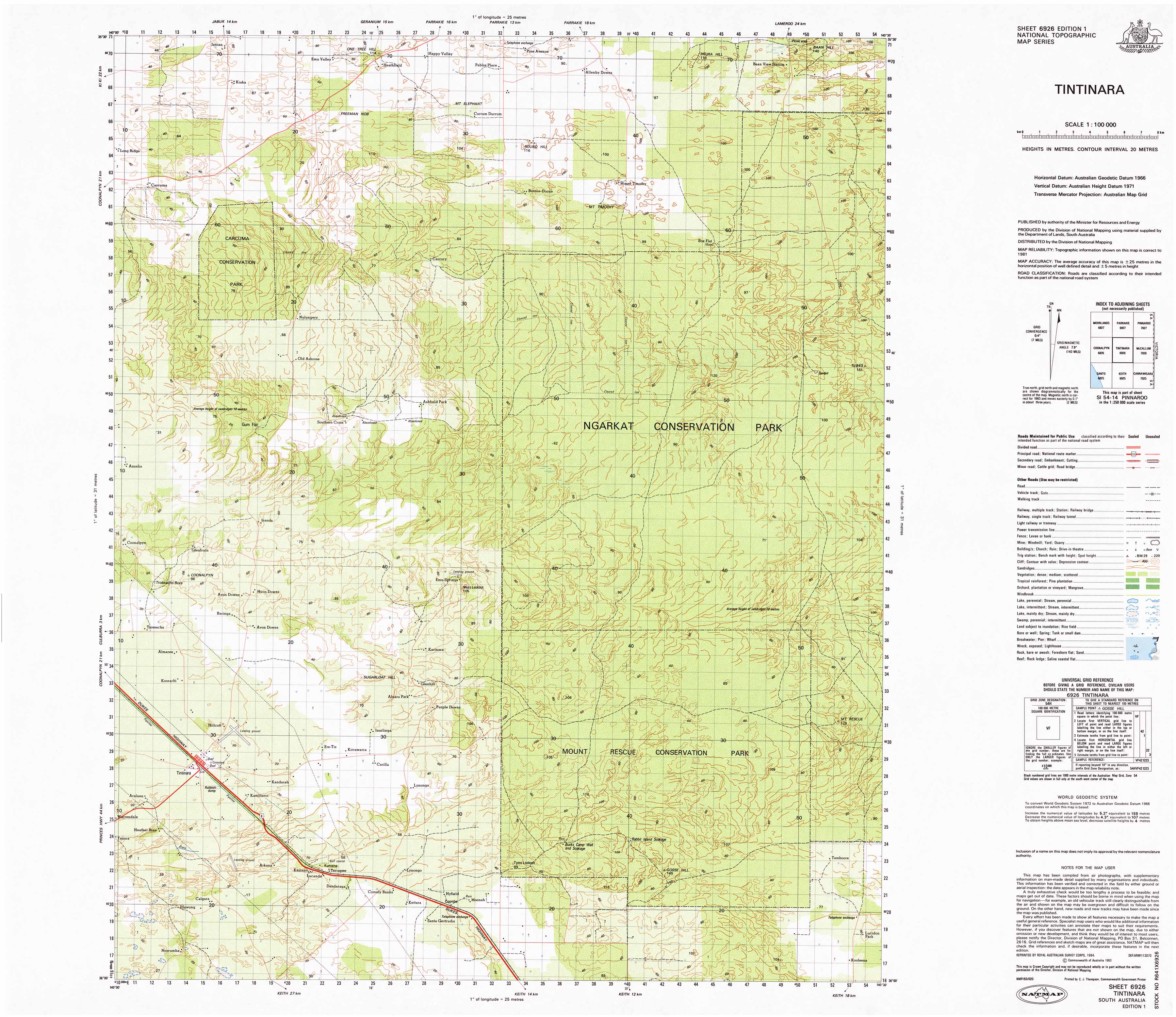 Tintinara 1:100k Topographic Map - Detailed Hiking & Outdoor Adventure Navigation for Camping, Backpacking & Exploration