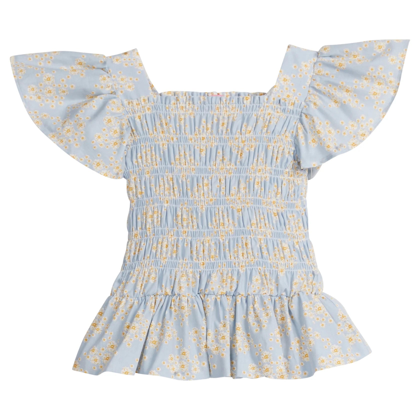 Bisby India Blue Ditsy Floral Top - Women's Stylish Casual Blouse for Summer Outfits & Boho Fashion