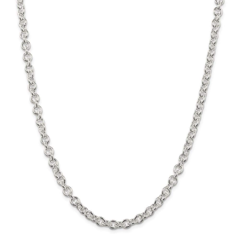 Roy Rose Jewelry 925 Sterling Silver 6.1mm Cable Chain Necklace 20 Inch - Perfect for Layering, Gift Giving & Everyday Wear