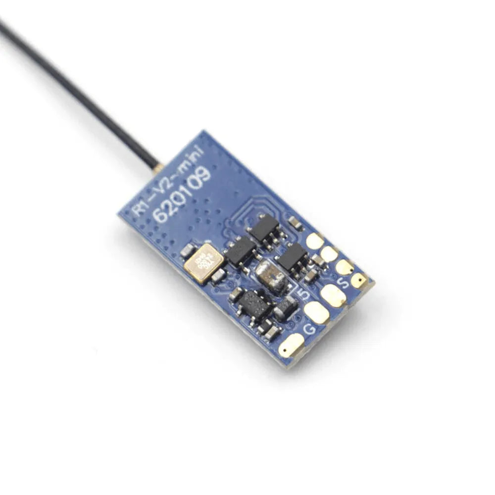 Jumper R1 V2 Mini 2.4GHz 16CH Long Range RC Receiver - Compatible with T Lite, T18, T16, T12, T8SG Transmitters | Up to 2KM Range with D16 SBUS | Ideal for Drone Racing, FPV Flying, and RC Car Control