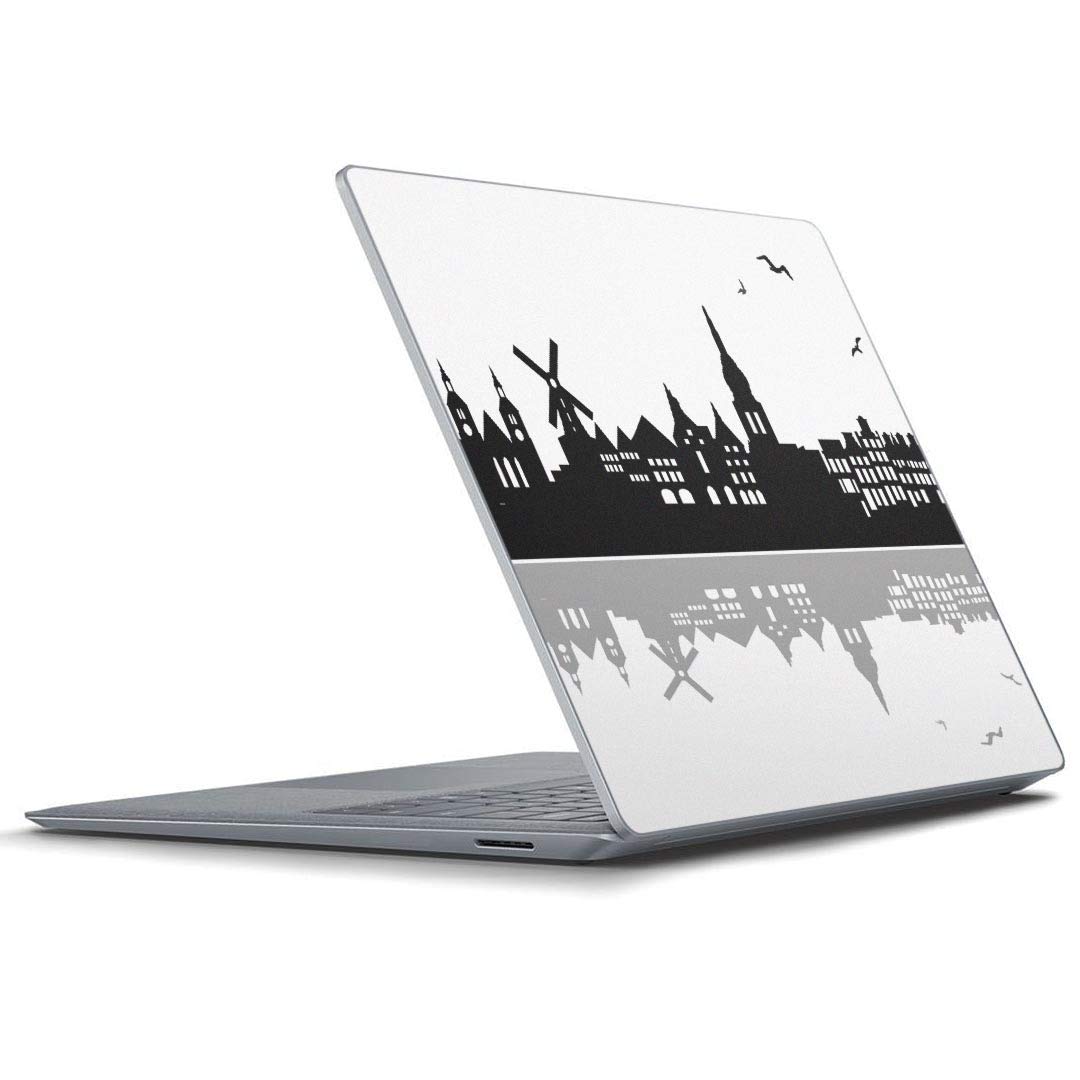 Premium Protective Skin for Microsoft Surface Laptop 2/3/Ultra Thin - Full Body Sticker Decal Cover (010975 Landscape Seaside White Black) - Perfect for Work, Travel & School Use