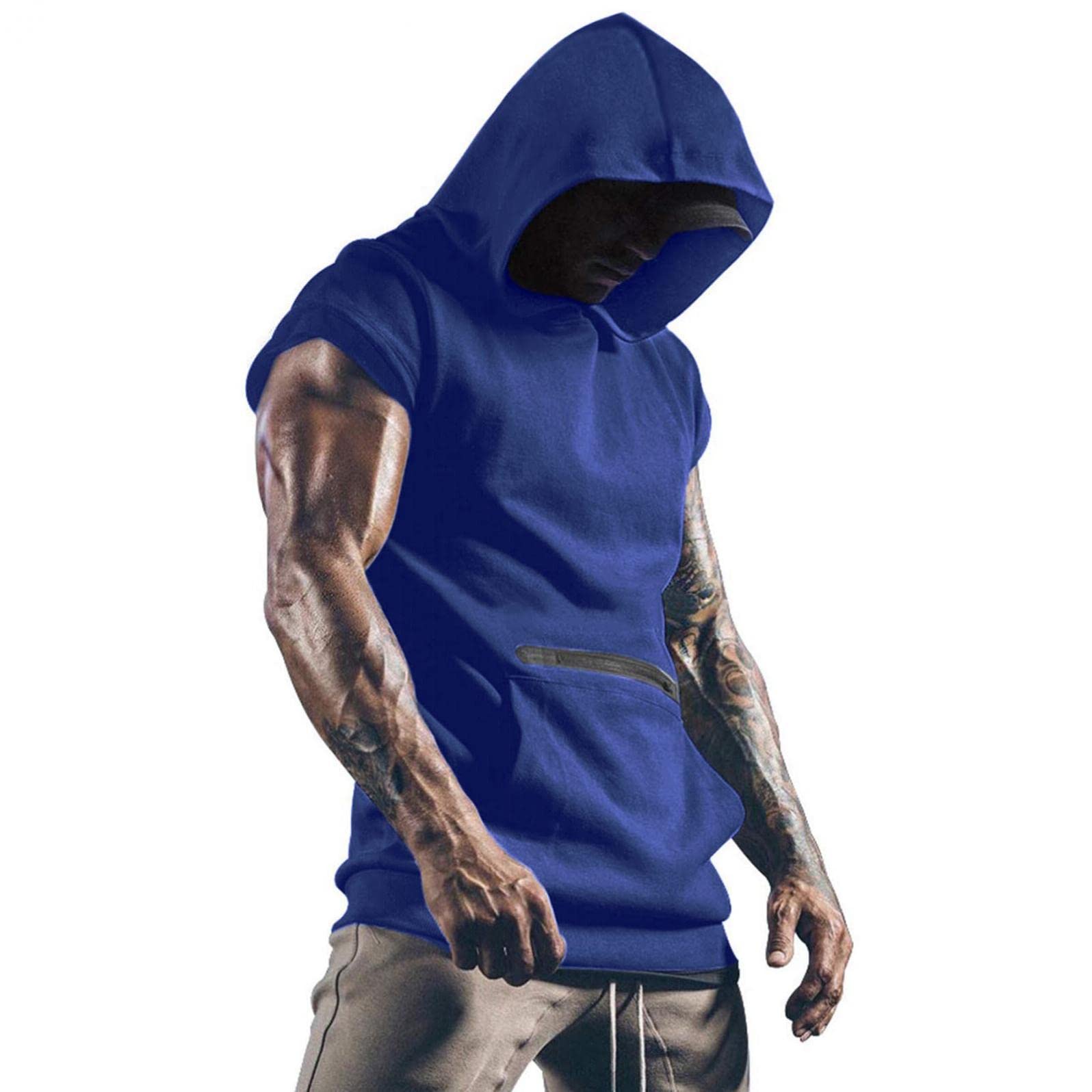 Men's Camo Workout Hooded Tank Top - Muscle Cut Off Sleeveless Gym Shirt for Bodybuilding & Training | Perfect for Gym, Running & Outdoor Activities
