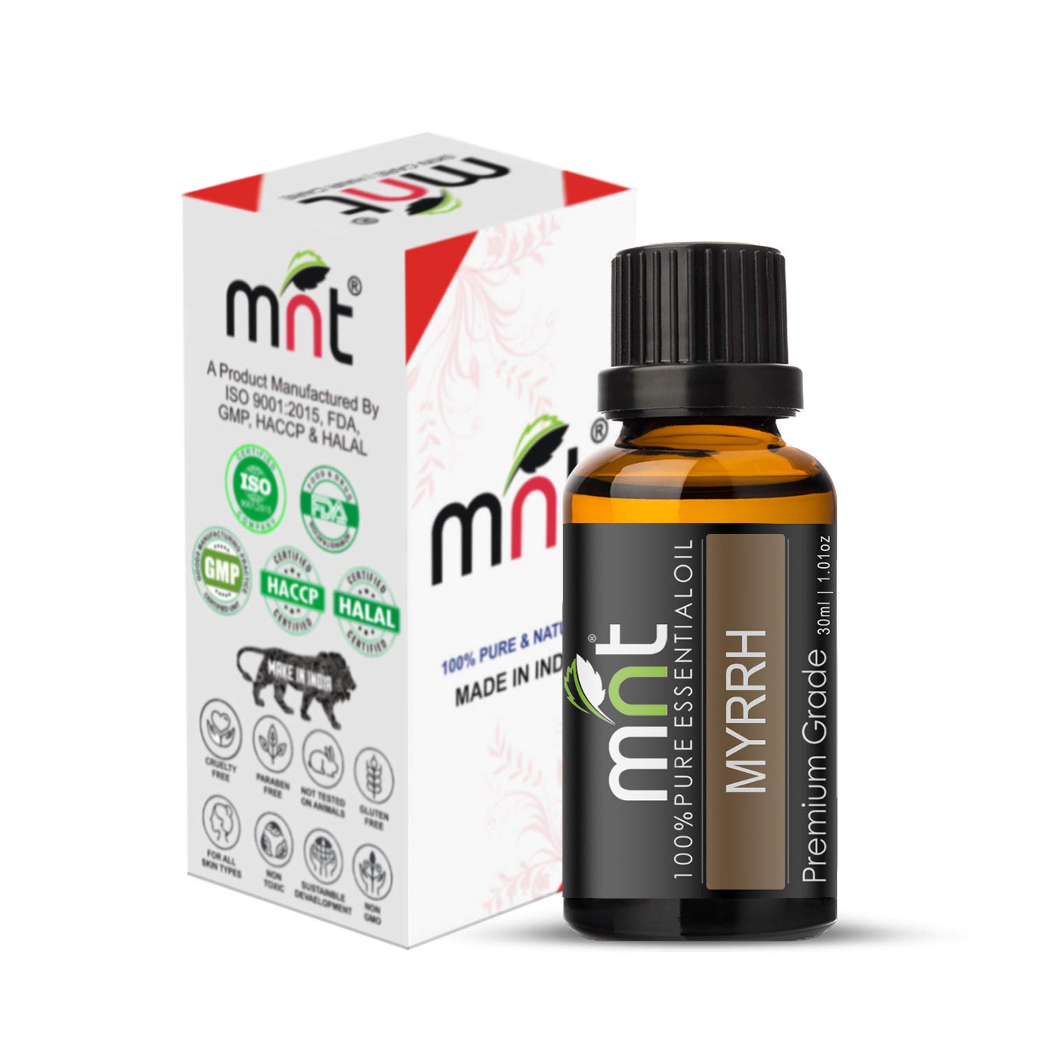 100% Pure Myrrh Essential Oil - Undiluted, Natural & Therapeutic Grade for Aromatherapy, Skin Care & Hair Care (30ml) - Perfect for Diffusers, Massage & DIY Beauty Recipes
