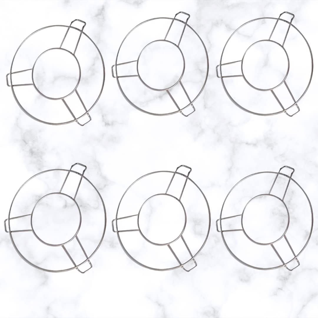 LSARI 6-Piece Stainless Steel Heat Resistant Hot Pot Stand Set - Casserole Stand, Hot & Cold Cauldron Stand, Cooking Pan Holder for Kitchen, Dining Table, Buffet & Outdoor BBQ Party