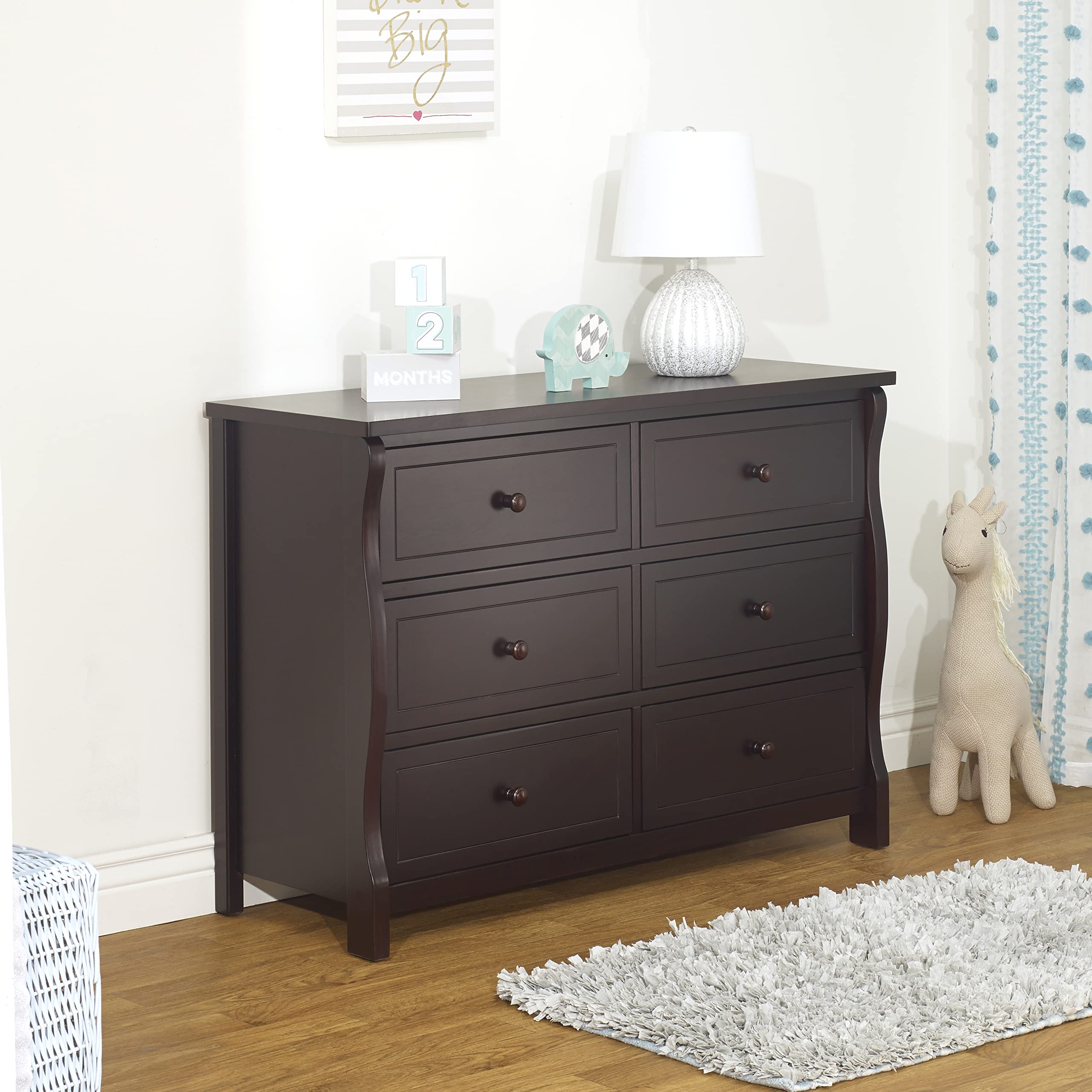 Sorelle Princeton Baby Dresser - Espresso Nursery Dresser with Drawers for Kids Bedroom, Infant Room Storage & Organization | Perfect for Baby Clothes, Diapers, and Nursery Essentials