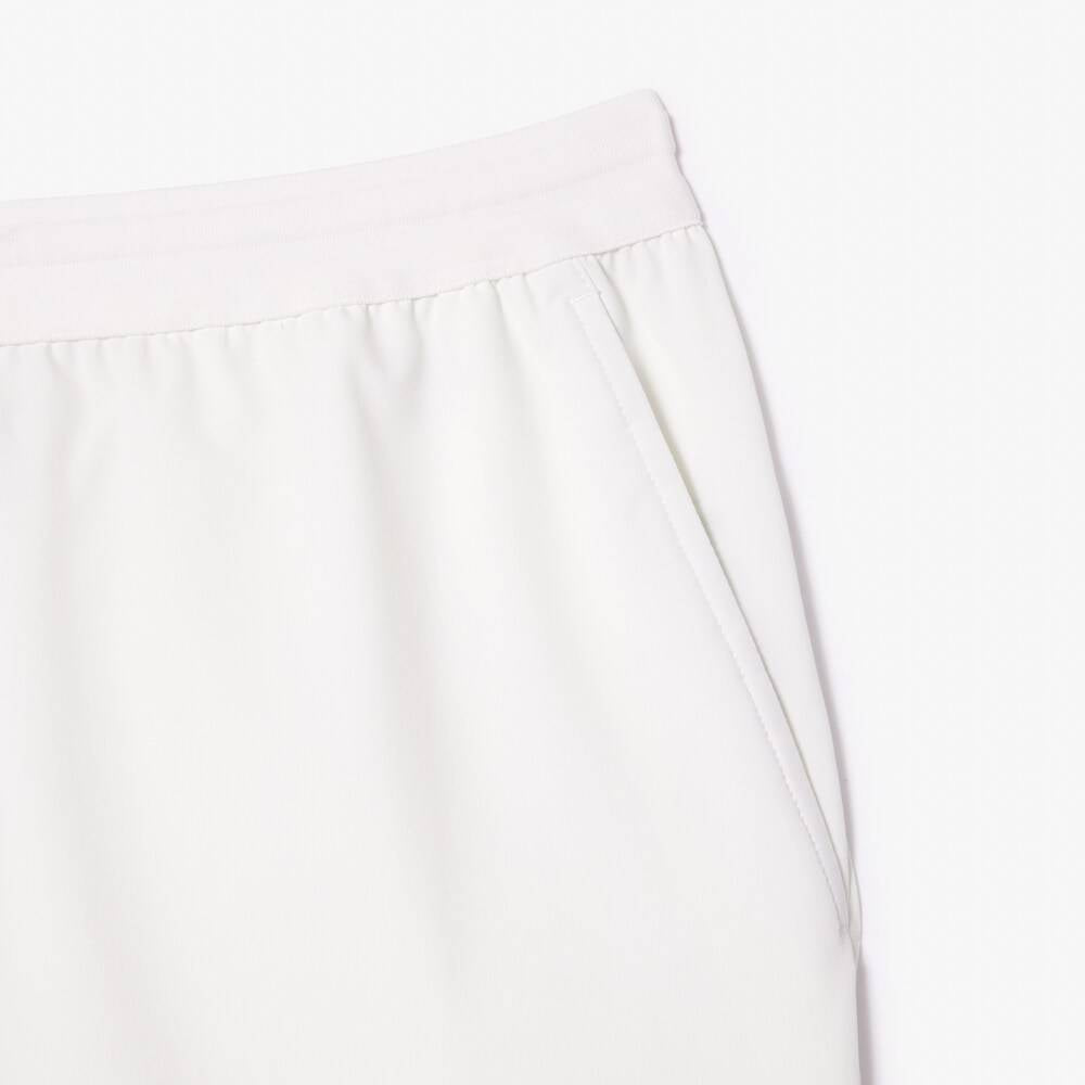 Lacoste Men's Ultra Dry Quick-Dry Shorts - White | Breathable & Lightweight for Running, Gym & Outdoor Activities