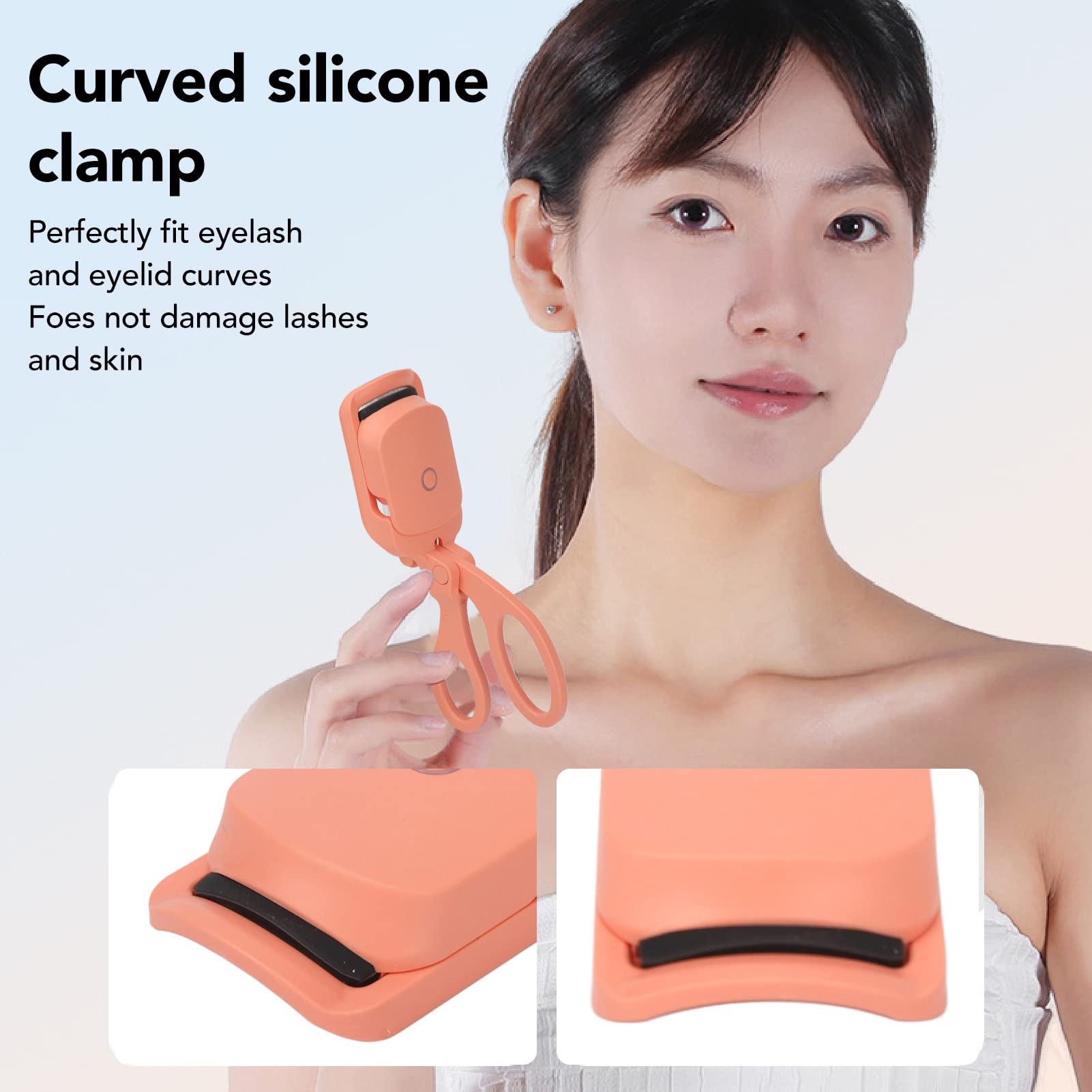 Rechargeable Electric Eyelash Curler - Permanent Setting Lash Curling Tool with User Guide for Salon & Home Makeup (Orange) | Perfect for Bridal, Party & Daily Eye Makeup Looks