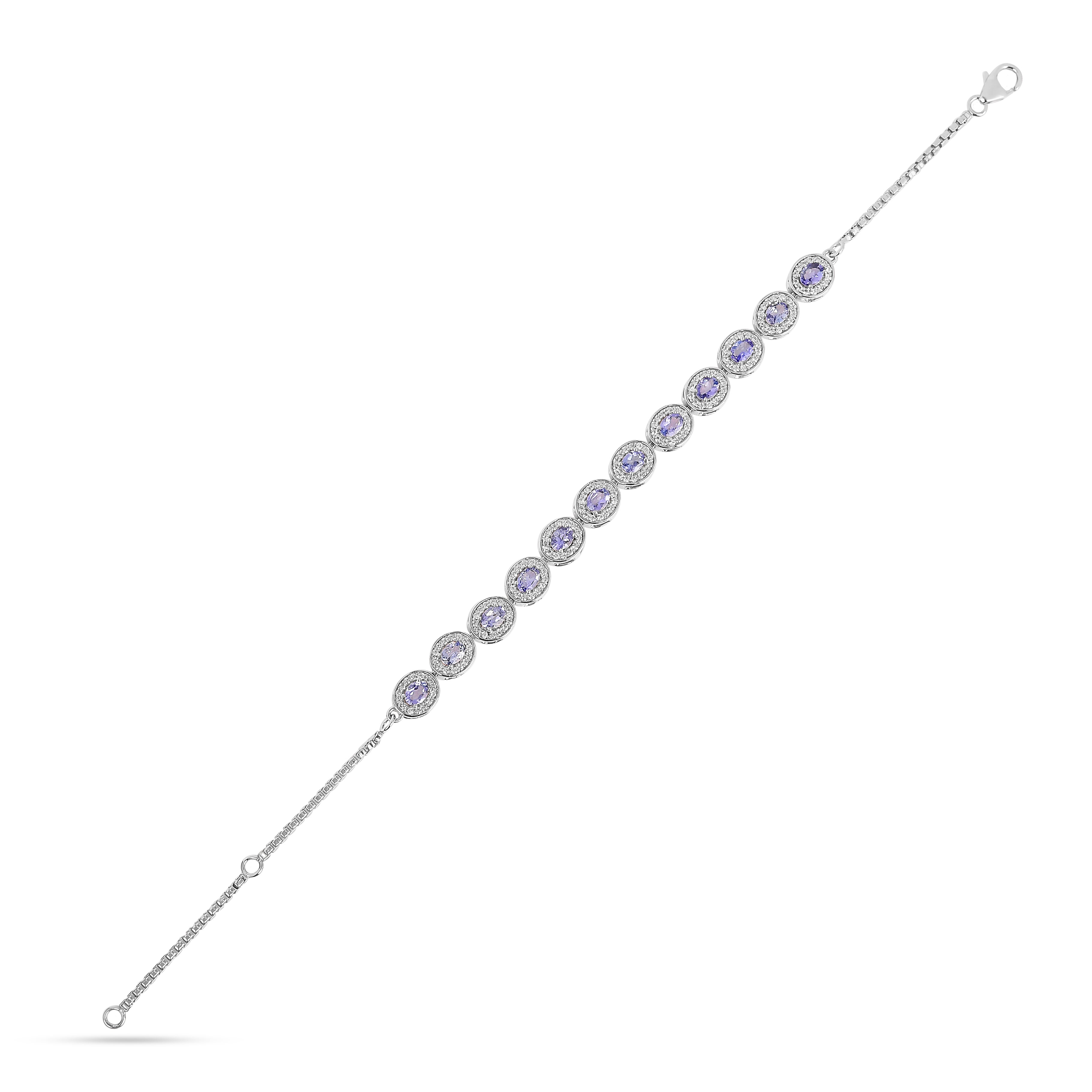 Elegant Silver Tanzanite Tennis Bracelet for Women | Dainty Gemstone Jewelry Gift for Anniversary, Birthday & Special Occasions | Perfect for Weddings, Parties & Everyday Wear