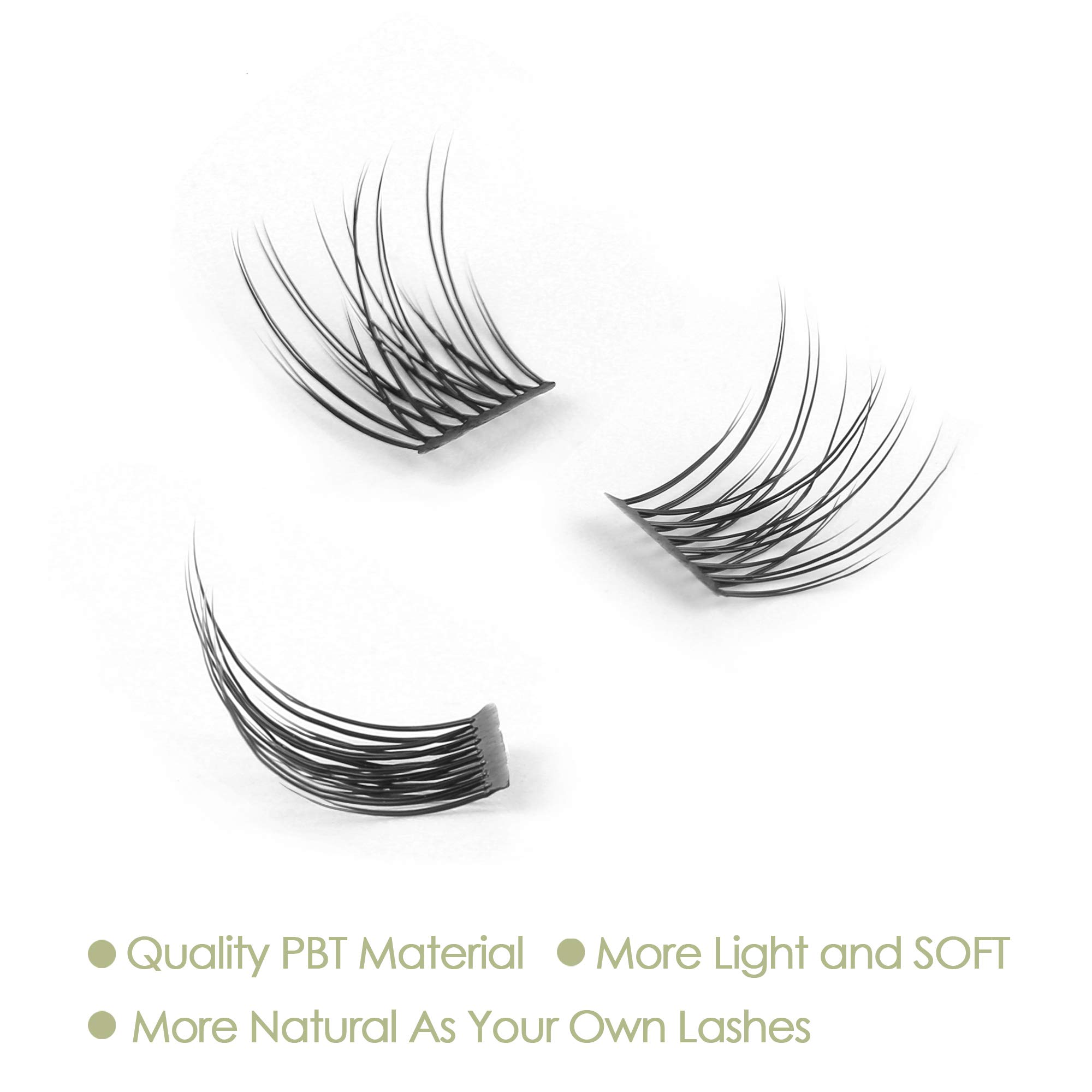 DIY Eyelash Extension Kit - 12 Clusters Natural Lashes with Glue Bonded Band, C Curl 12MM for Home Use | Perfect for Bridal, Party & Everyday Glam Makeup Looks