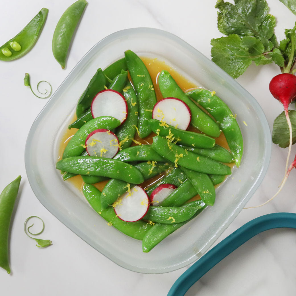 Fresh Sugar Snap Peas with Horseradish & Radishes - Crunchy Healthy Snack for Salads, Stir-Fries & Vegan Meals | Non-GMO Gluten-Free Vegetable Side Dish