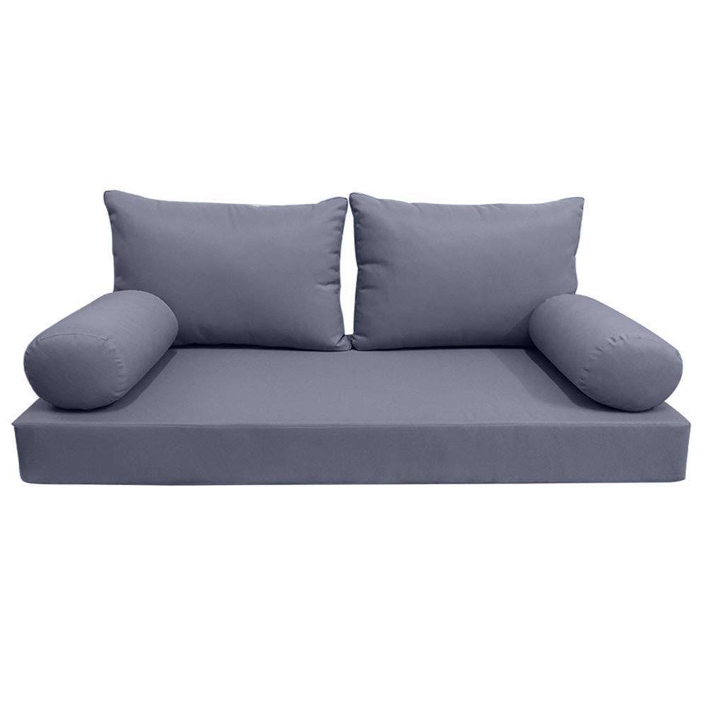 Style2 AD001 5-Piece Knife Edge Outdoor Daybed Mattress Cushion Set with Bolster Pillows - Perfect for Patio, Poolside & Garden Lounging