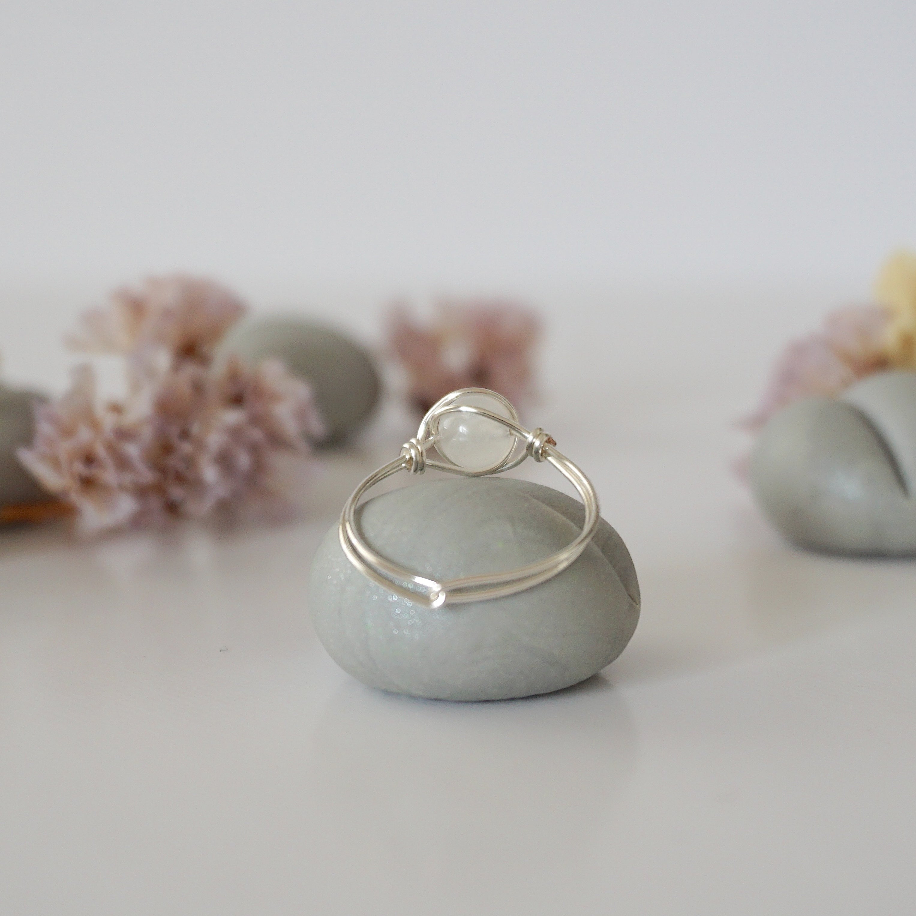 Simple Birthstone Ring with Rainbow Moonstone - Elegant & Dainty Jewelry for Women, Perfect for Gifts, Anniversaries & Everyday Wear