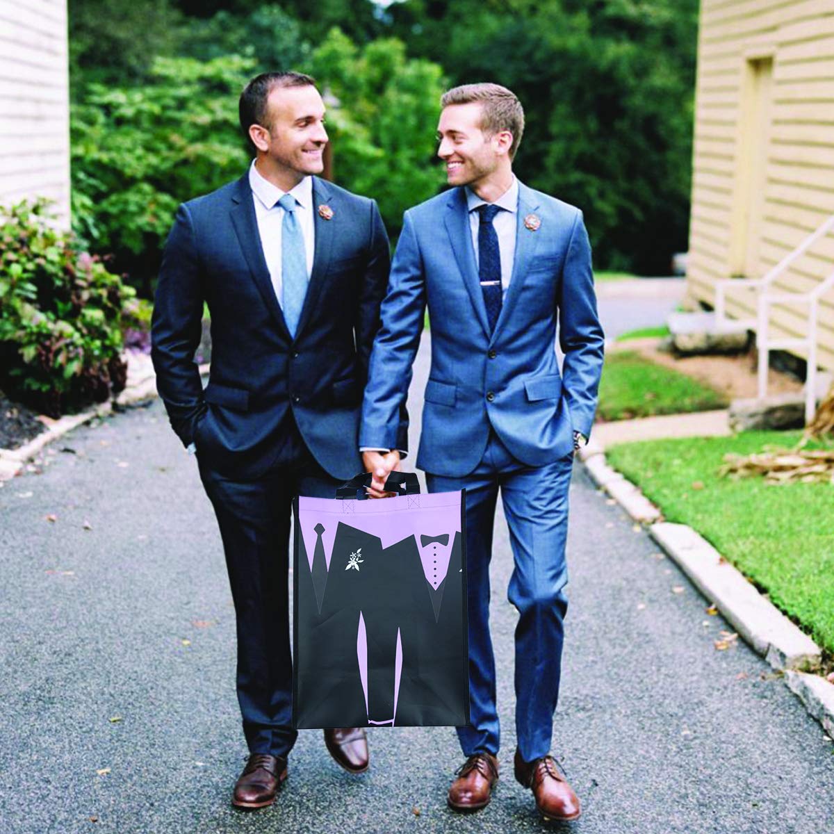 Eco-Friendly Non-Woven Wedding Tote Bags - Perfect Bridal Party Welcome Gifts & Wedding Favors (Lilac) - Great for Bridal Showers, Rehearsal Dinners & Guest Souvenirs