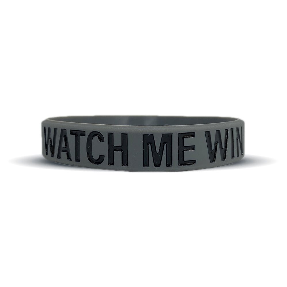 WATCH ME WIN Motivational Wristband - Inspirational Sports & Fitness Bracelet for Athletes, Gym Workouts & Running - Adjustable Silicone Wristband for Men & Women