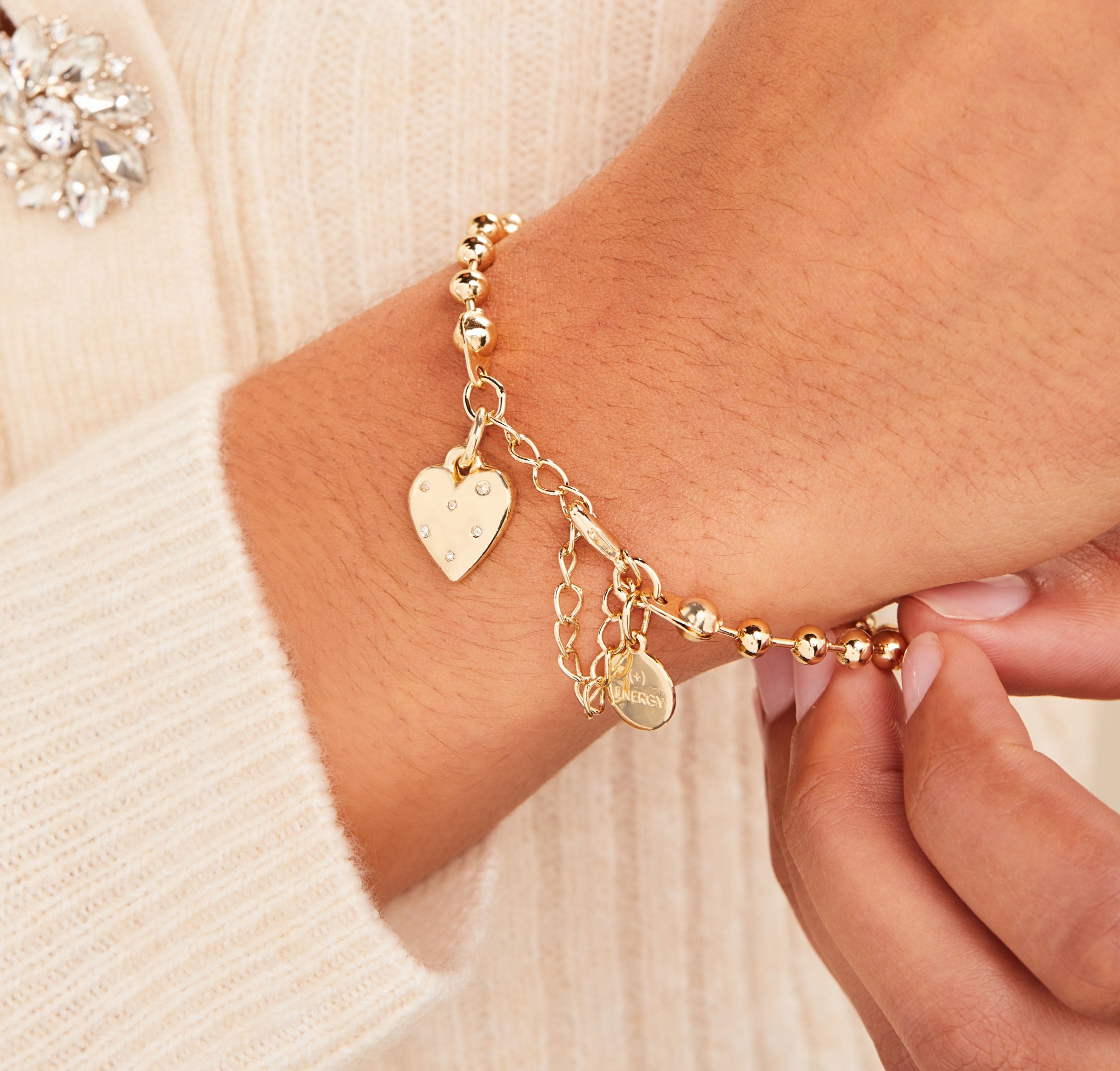 Heart Ball Chain Bracelet for Women - Dainty Gold Plated Cute Minimalist Jewelry Gift for Her - Perfect for Valentine's Day, Anniversary & Everyday Wear