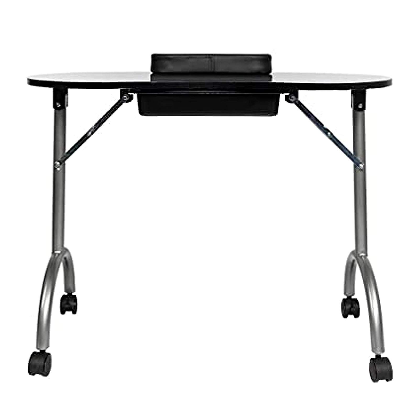 35.4 Inch Portable Foldable Manicure Table with Large Drawer, Adjustable Wheels & Wrist Pad - Professional Nail Salon Workstation for Home & Spa Use | Perfect for Manicurists, Nail Technicians & Mobile Nail Services
