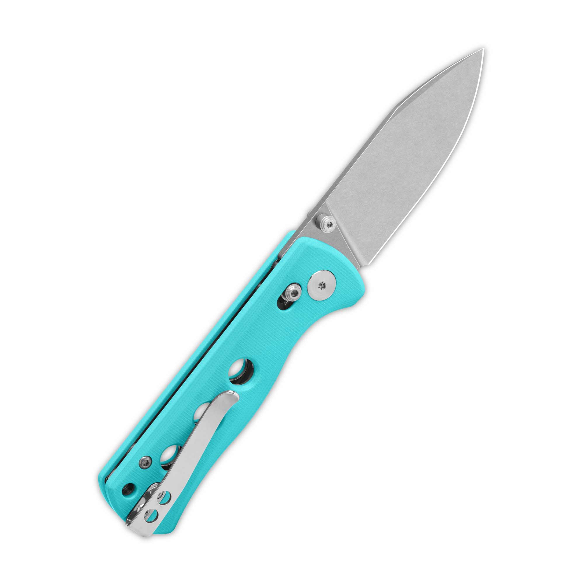 QSP Canary Glyde Lock Pocket Knife - 14C28N Stainless Steel Blade with Tiffany Blue G10 Handle - EDC Folding Knife for Outdoor, Camping, Hiking & Everyday Carry