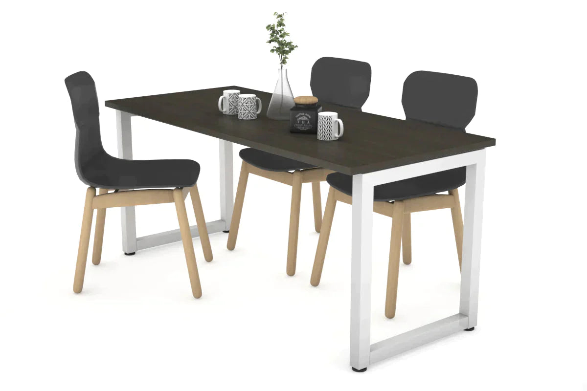 Quadro Loop Legs Table - 1400L x 700W Modern Dining Table with Metal Frame, Sturdy & Stylish for Home, Office, Restaurant Use