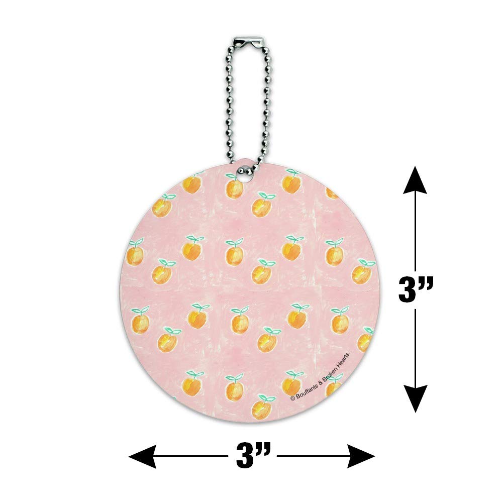 Vibrant Citrus Orange Pattern Round Luggage ID Tag - Durable Suitcase & Carry-On Baggage Identifier - Perfect for Travel, Vacation & Business Trips