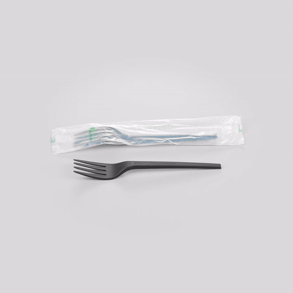 Eco-Friendly Black CPLA Plastic Forks - Compostable, Heat Resistant, 6.5 Inch, 250 Count Bulk Box - Perfect for Parties, Picnics & Catering Events