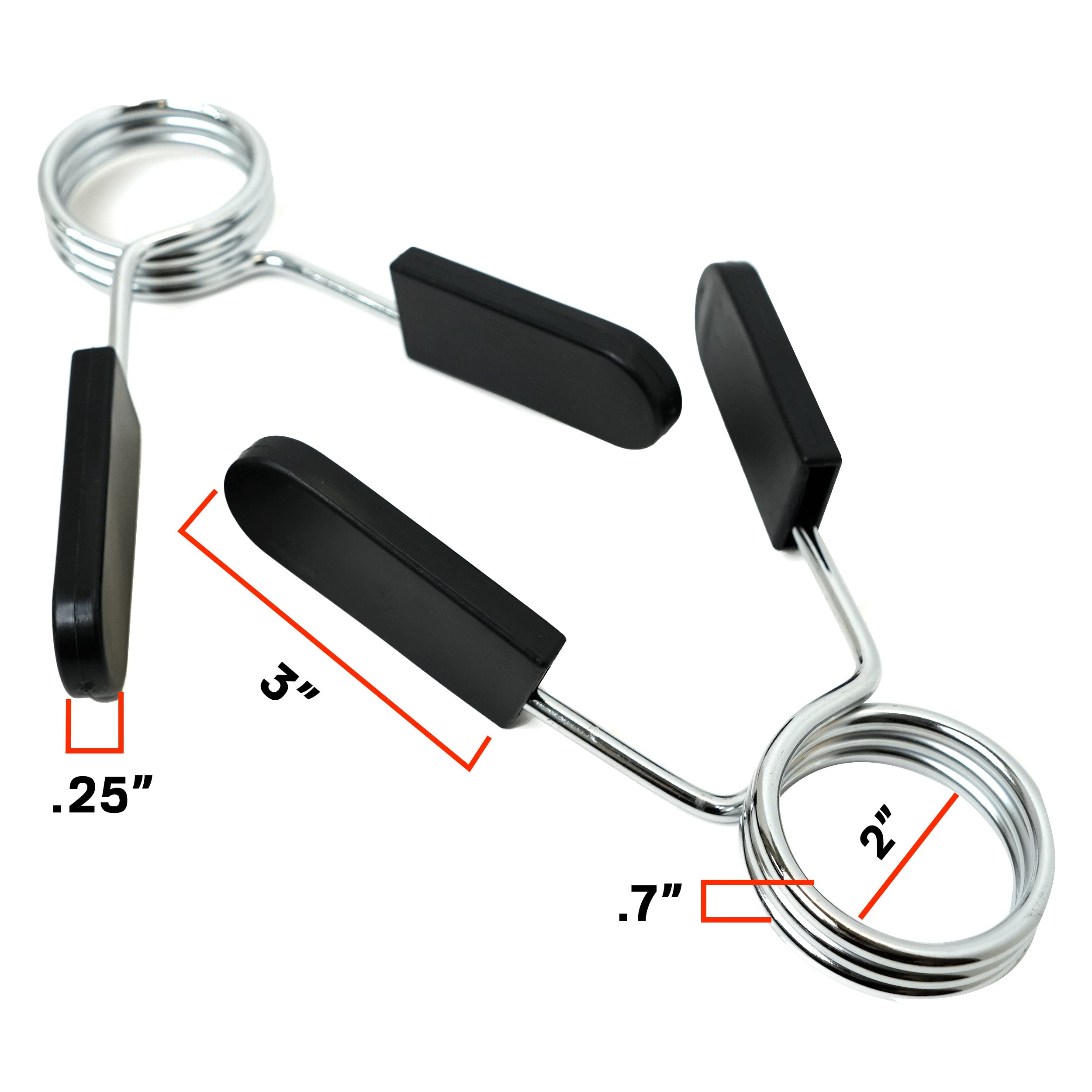 PRCTZ 2-Inch Olympic Barbell Spring Collar - 2 Pack - Heavy Duty Gym Clips for Weightlifting, Powerlifting & CrossFit Training