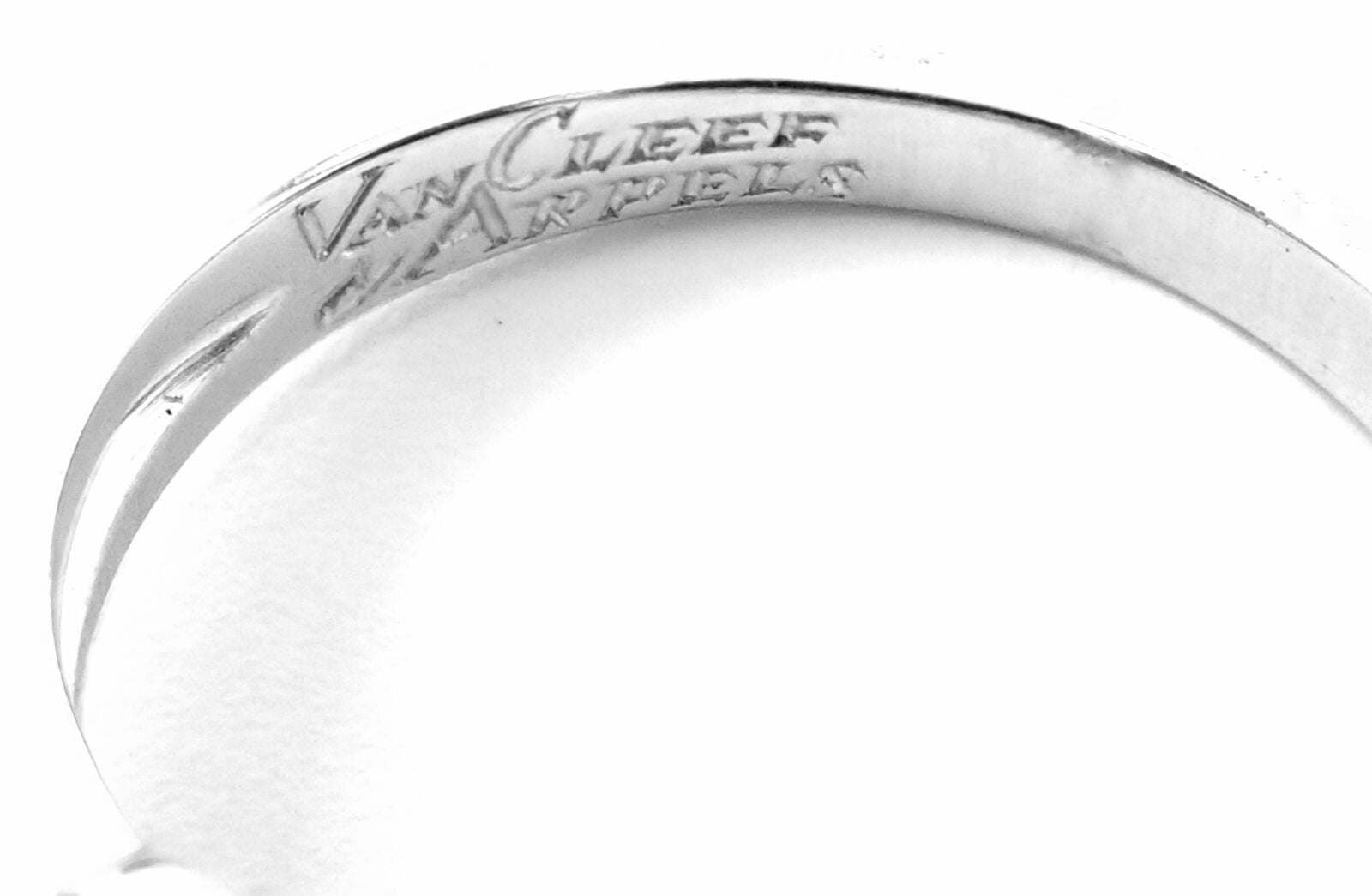 Authentic Van Cleef & Arpels Platinum Diamond Fleurette Flower Ring - Luxury Jewelry for Weddings, Anniversaries & Special Occasions