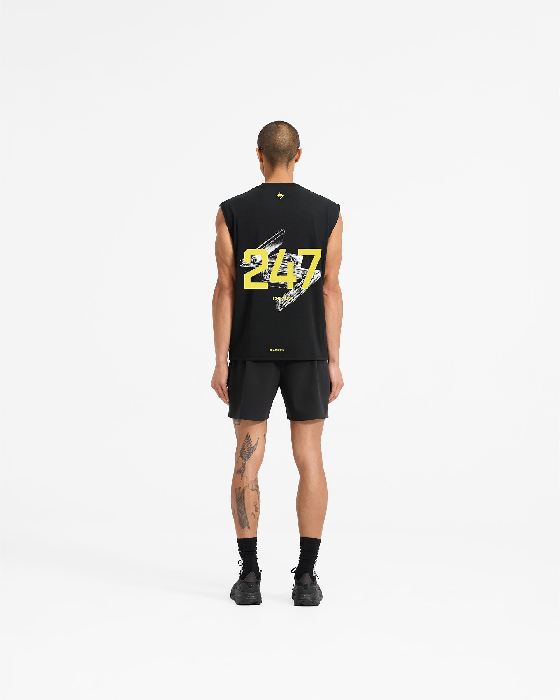 247 Chicago Oversized Tank Top - Jet Black - Comfortable & Stylish for Casual Wear, Gym, and Everyday Outfits