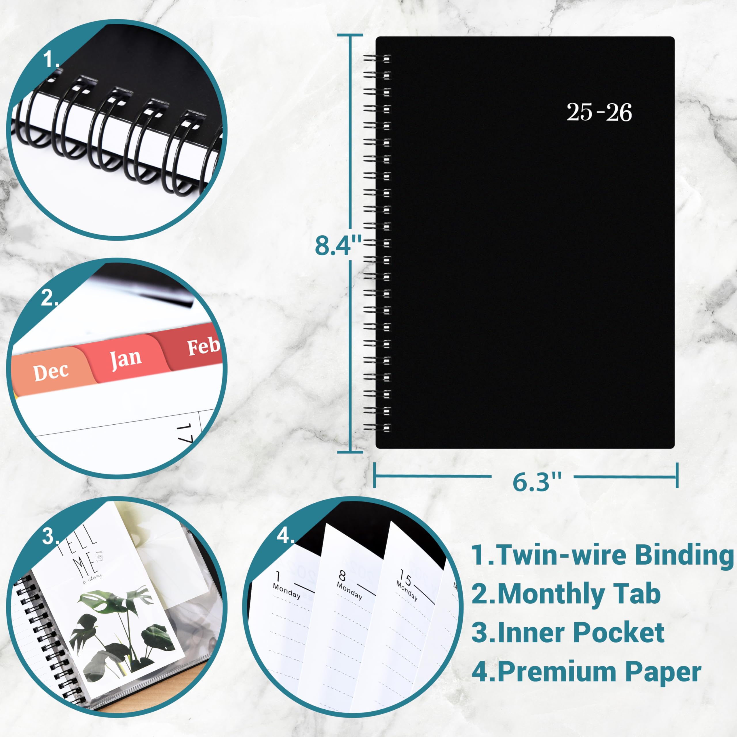 2025-2026 Academic Planner | July 2025-June 2026 Weekly & Monthly Planner | 6.3