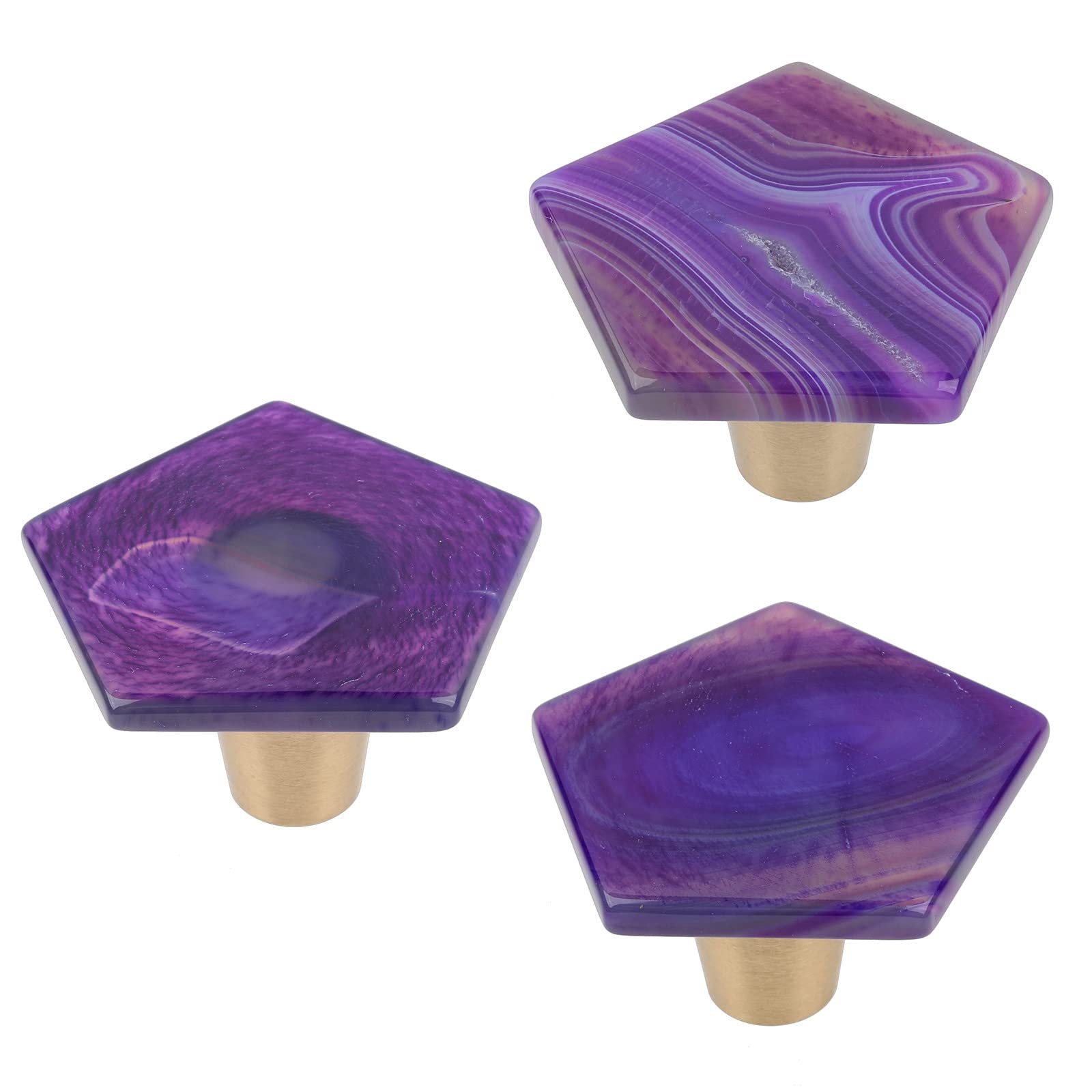Purple Agate Drawer Knobs - 2 PCS for Cabinets & Wardrobes - Home Decor Upgrade