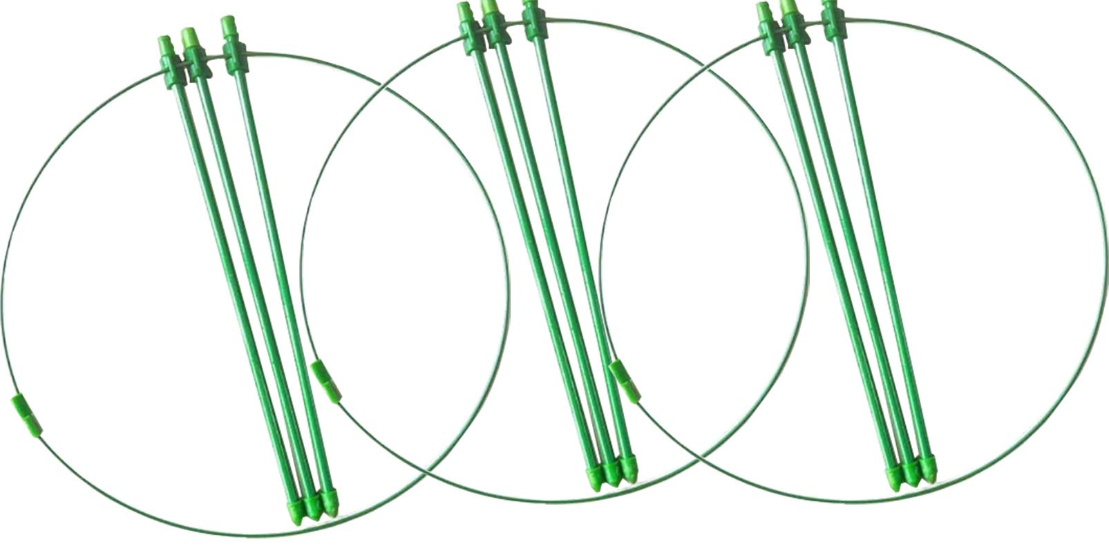 **5 Pack Dark Green Adjustable Plant Support Cages for Climbing Vines, Amaryllis, Orchids, Lily, Roses & Tomatoes - Sturdy Garden Trellis Rings for Indoor & Outdoor Plants**