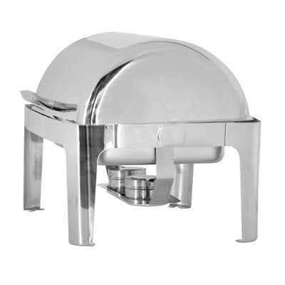 Nella 9.5 Quart Round Stainless Steel Chafing Dish with Roll Top Lid - Perfect for Buffets, Catering, and Party Food Serving