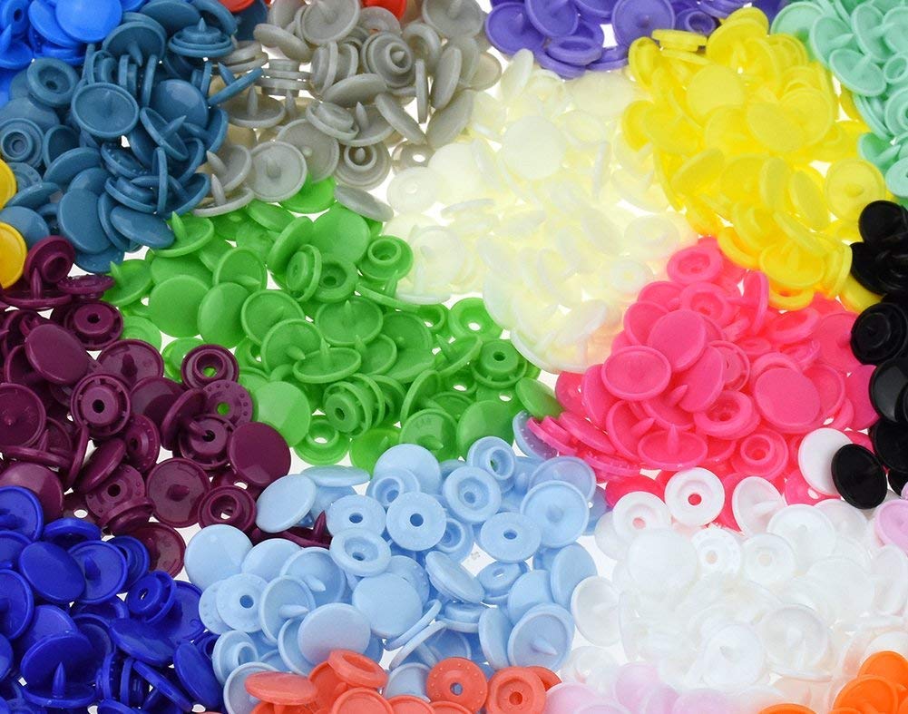 300 Sets 20-Color KAM Snaps Buttons - 1/2