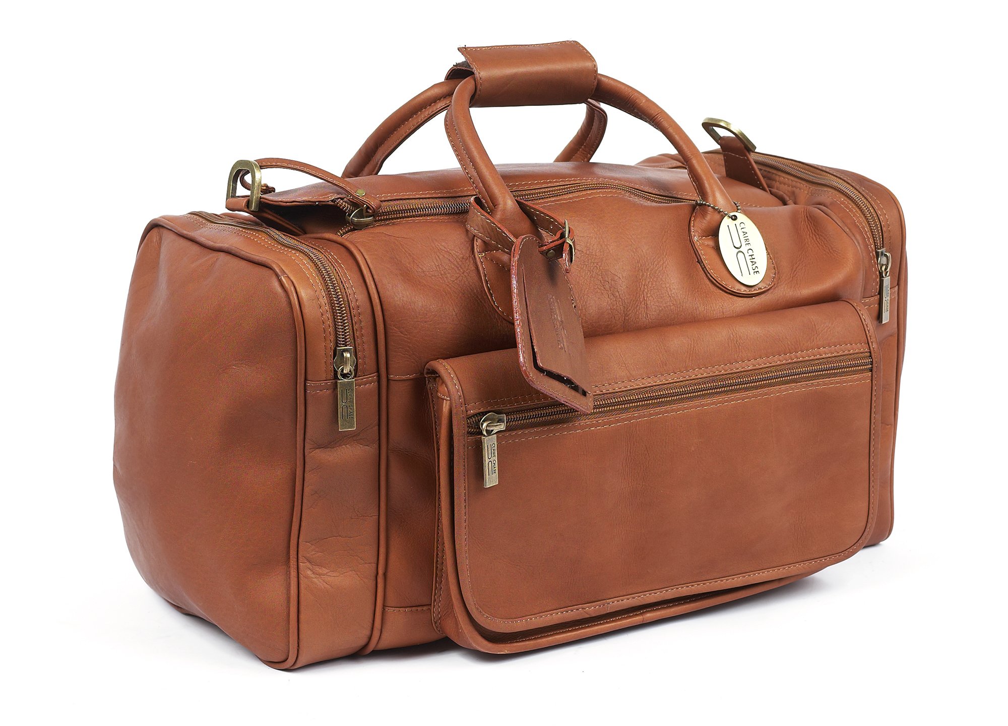 Claire Chase Classic Sports Duffel Bag - Durable Saddle Leather Gym Bag for Men & Women - Perfect for Travel, Workout, and Sports Gear Storage