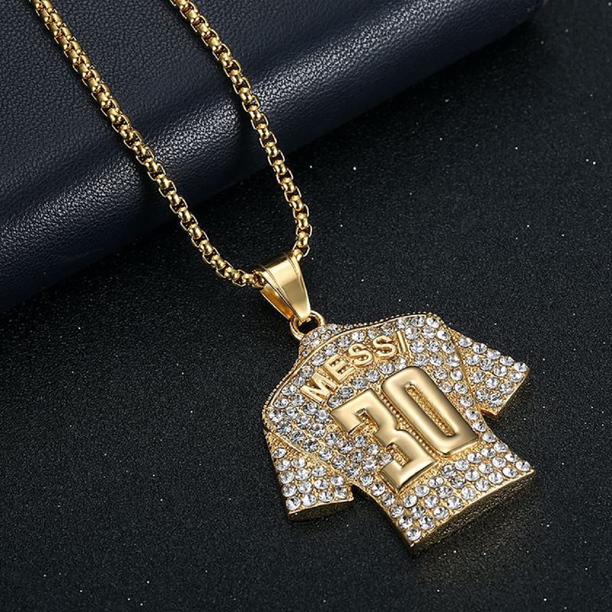 Number 30 Soccer Jersey Pendant Necklace for Men - Hip Hop Sports Jewelry with Lucky Number 30 - Punk Football Player Gift for Soccer Fans - Perfect for Game Day, Streetwear & Hip Hop Fashion