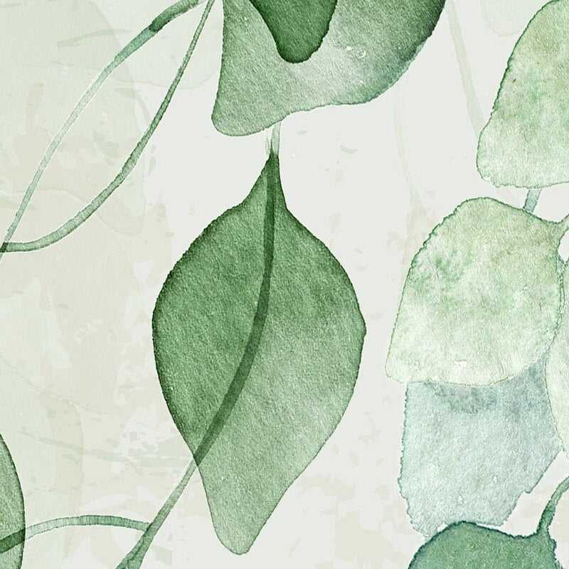Whispering Foliage Green Leaves Wallpaper - Nature Inspired Peel & Stick Wall Mural for Bedroom, Living Room & Nursery Decor