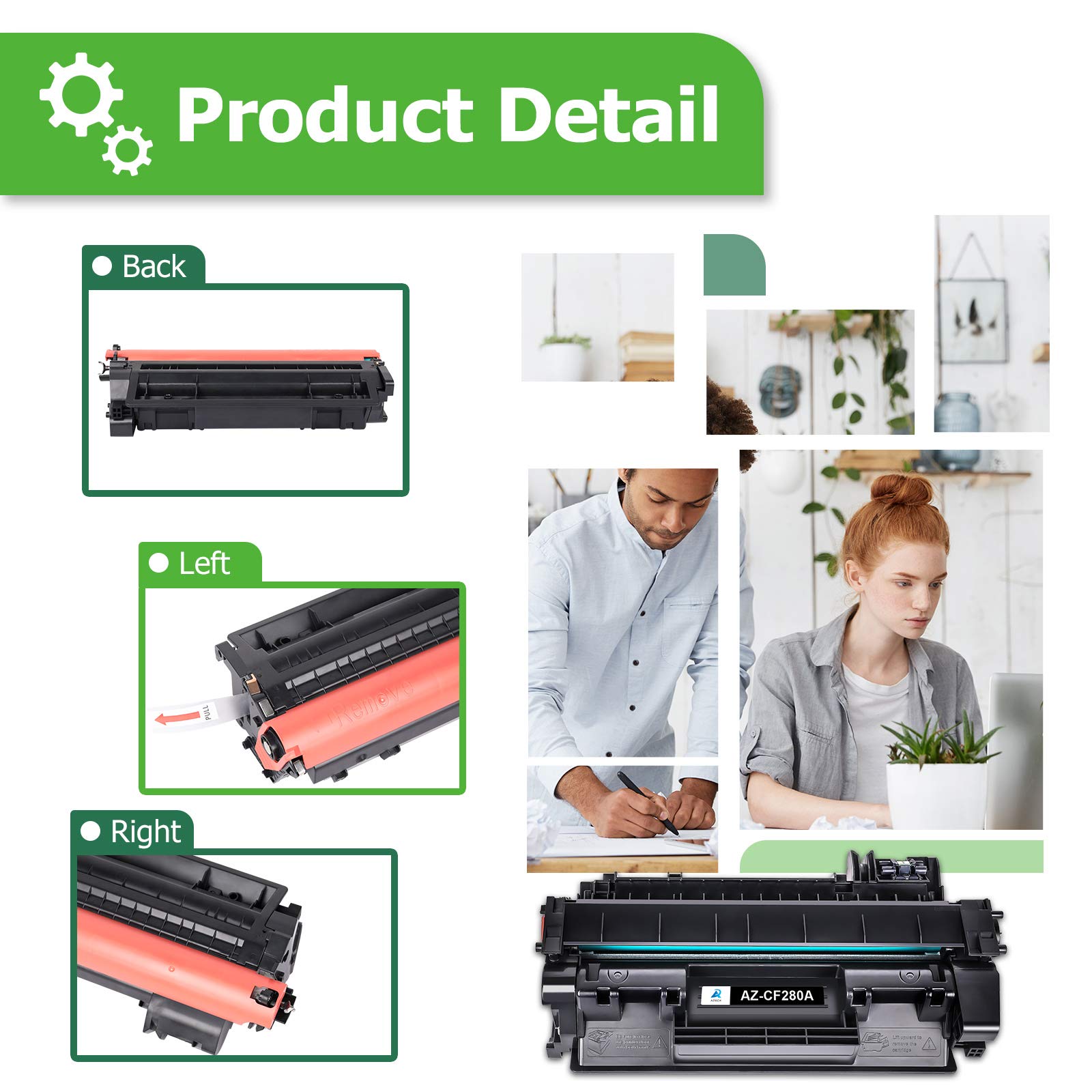 Compatible HP 80A CF280A 80X CF280X Toner Cartridge Replacement (2-Pack, Black) for HP Pro 400 M401A M401D M401N M401DNE MFP M425DN Printer - High Yield Printing for Office & Home Use