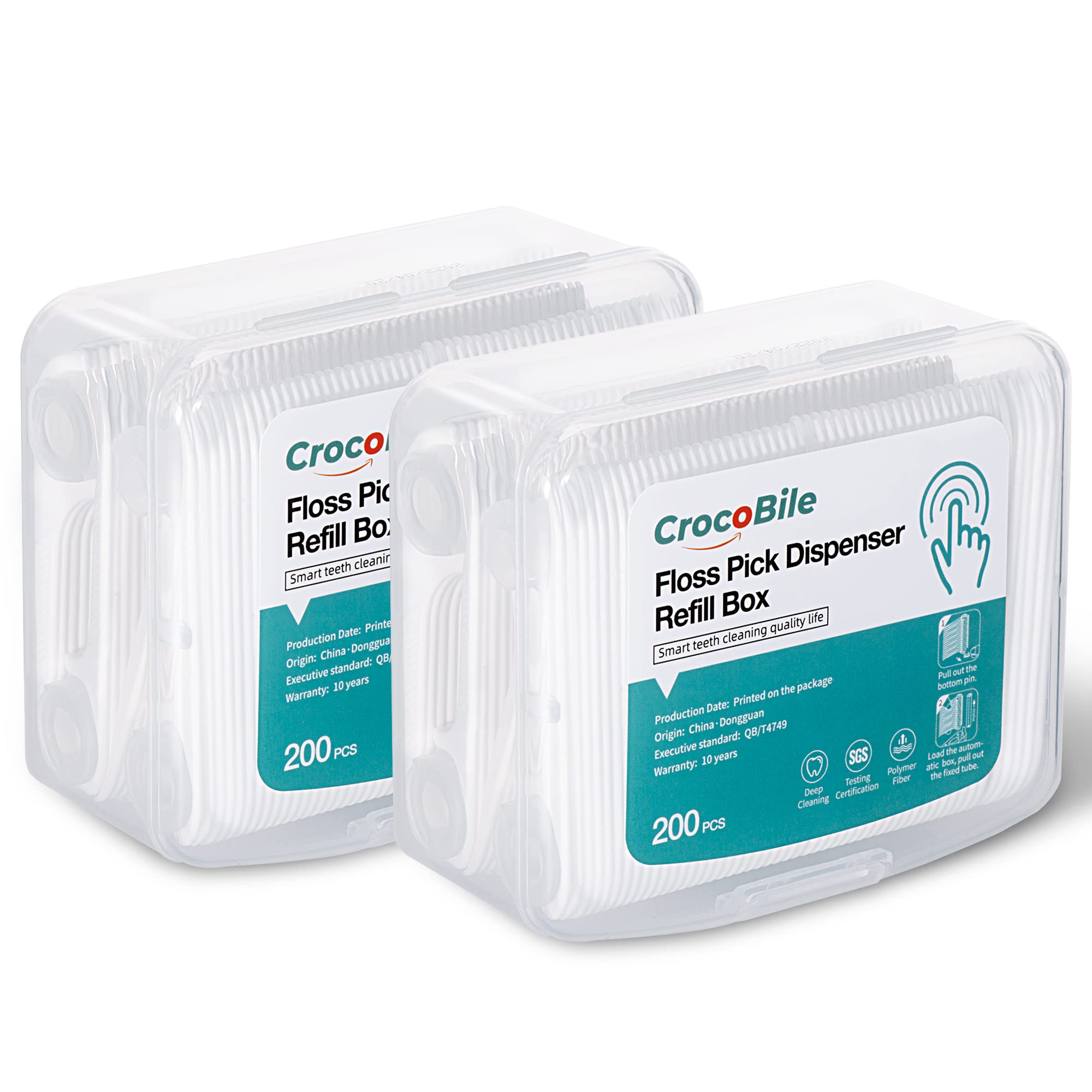 Premium CrocoBile Advanced Clean Floss Picks - 400 Count Refill Box | Strong Elasticity Dental Floss (No Break & No Shred) | Perfect for Floss Pick Dispenser Refill | Ideal for Travel, Home & Office Oral Care